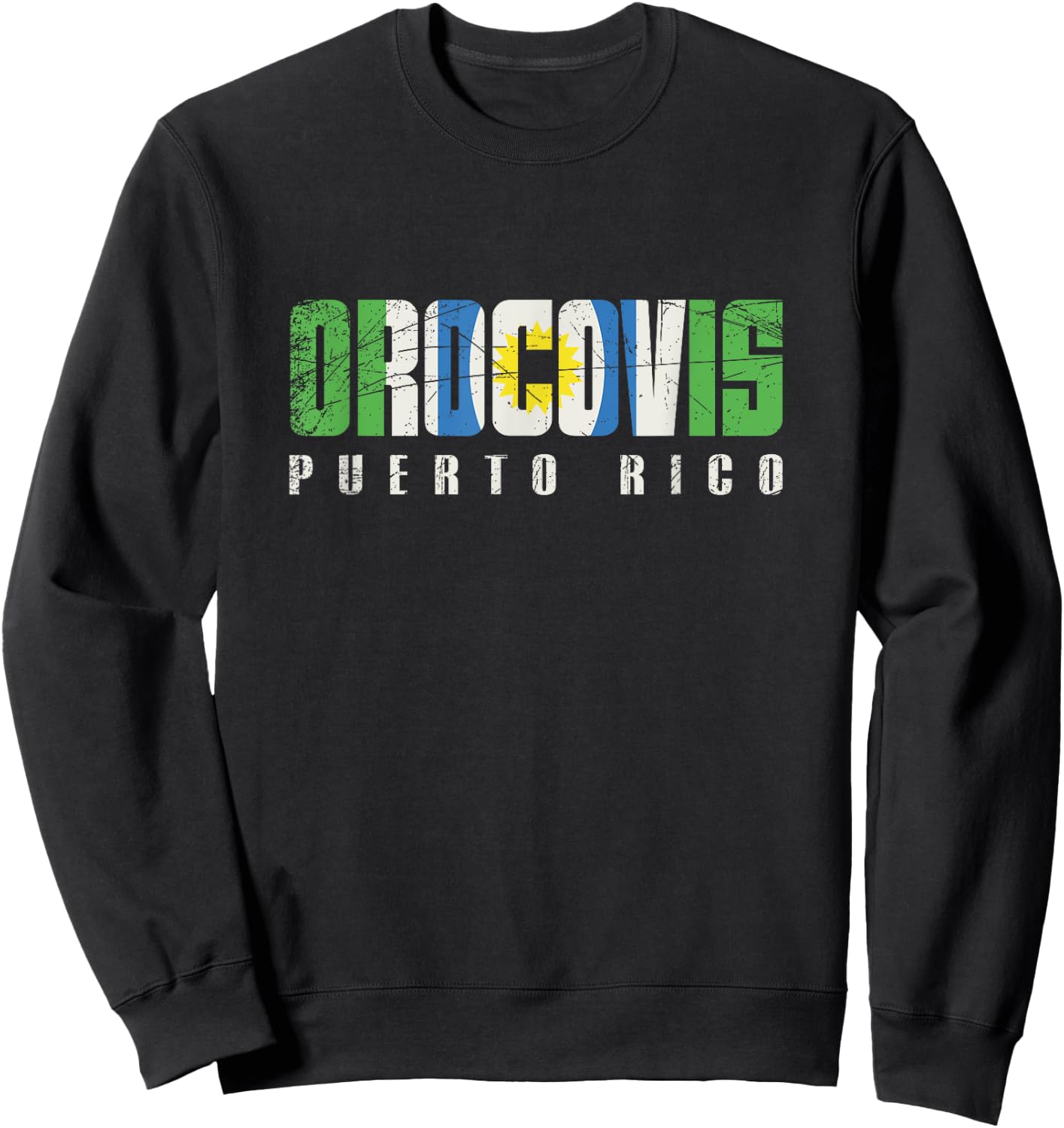 Orocovis City in Puerto Rico, Orocovis Flag Sweatshirt - Sweatshirt | Black
