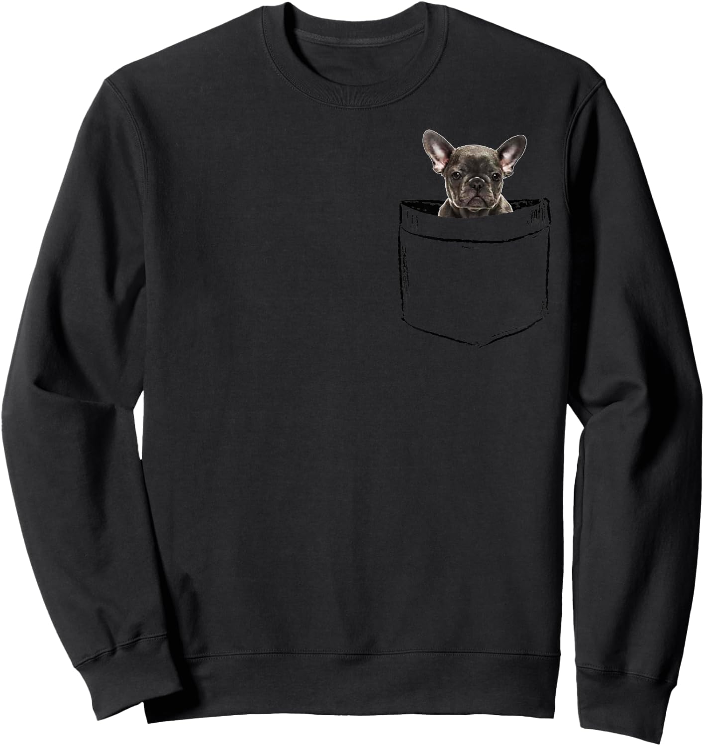 DBA-Art French Bulldog Puppy Costumes Cute Pocket Frenchie, Boy Girl Funny Sweatshirt - Sweatshirt | Black