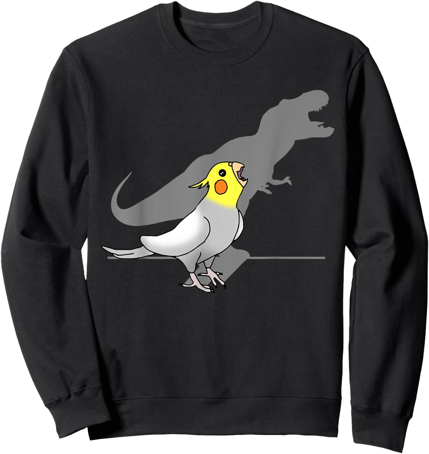 Cute Screaming Parrot Funny T-Rex Cockatiel Sweatshirt - Sweatshirt | Black