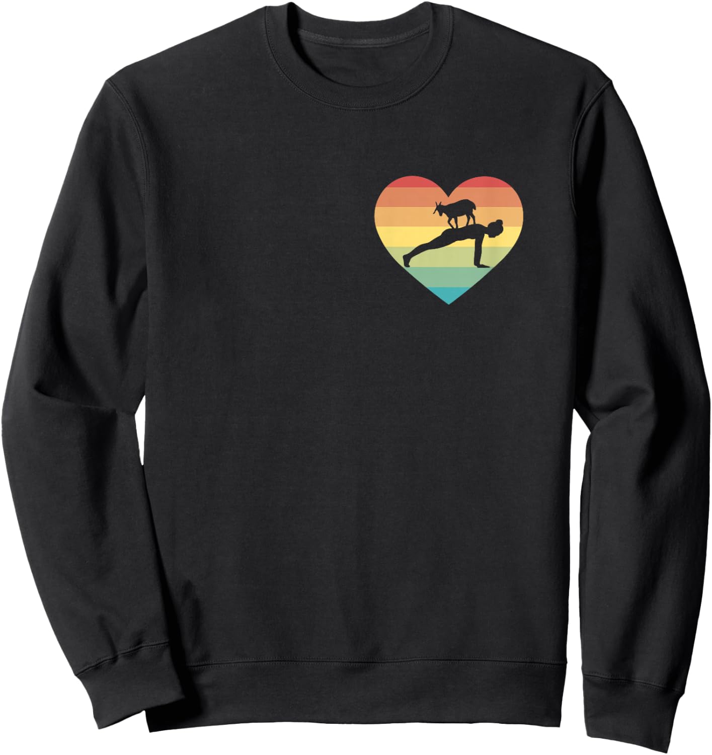 Goat Yoga Heart nny Meditation Zen Namaste Goat Yoga Girls Sweatshirt - Sweatshirt | Black