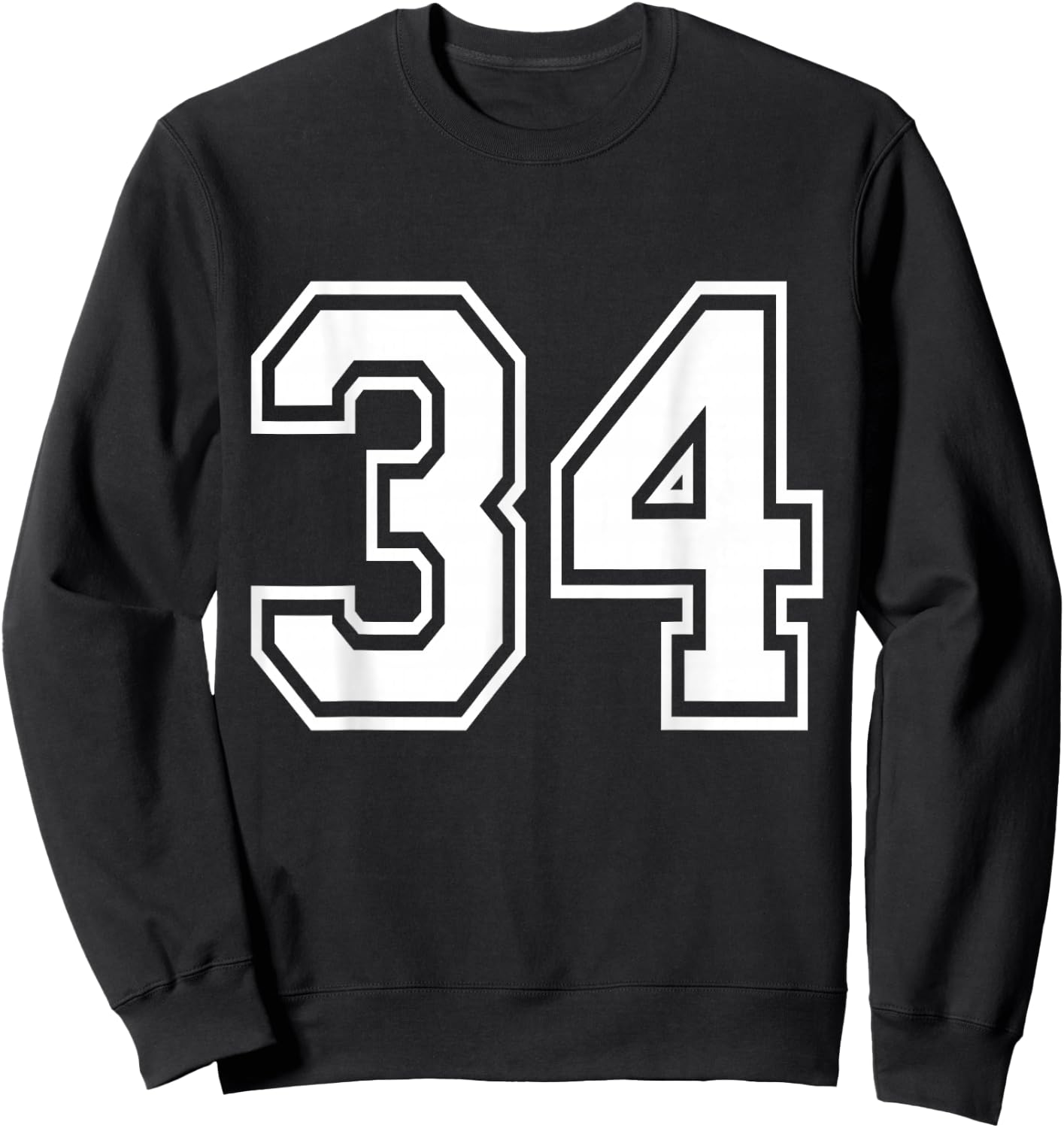 Number 34 Varsity Sports Team Jersey 34th Birthday 34 Years Sweatshirt - Sweatshirt | Black