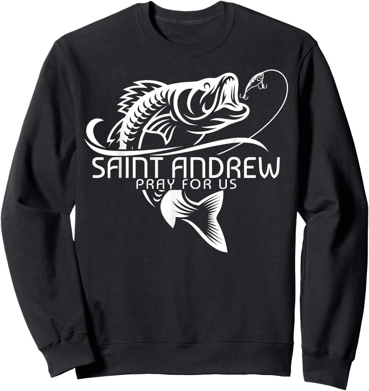 St Andrew Fishing Patron Saint of Fisherman Catholic Saint Sweatshirt - Sweatshirt | Black