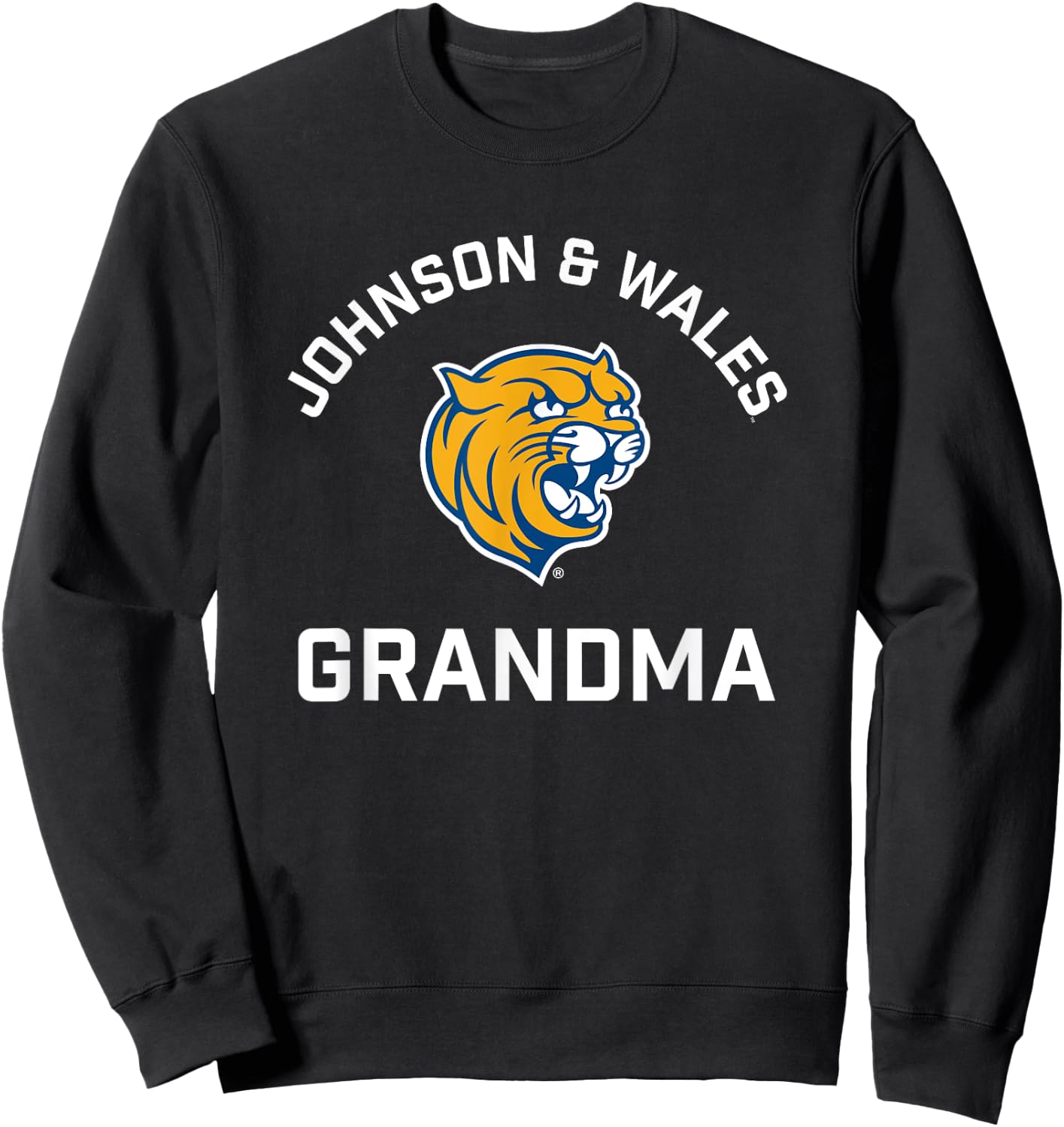 Johnson and Wales University JWU Wildcats Arched Grandma Sweatshirt - Sweatshirt | Black
