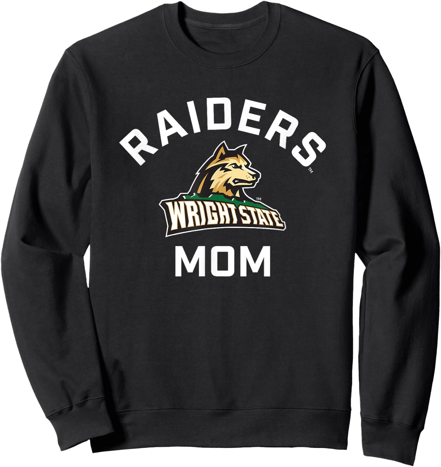 Wright State University WSU Raiders Arched Mom Sweatshirt - Sweatshirt | Black