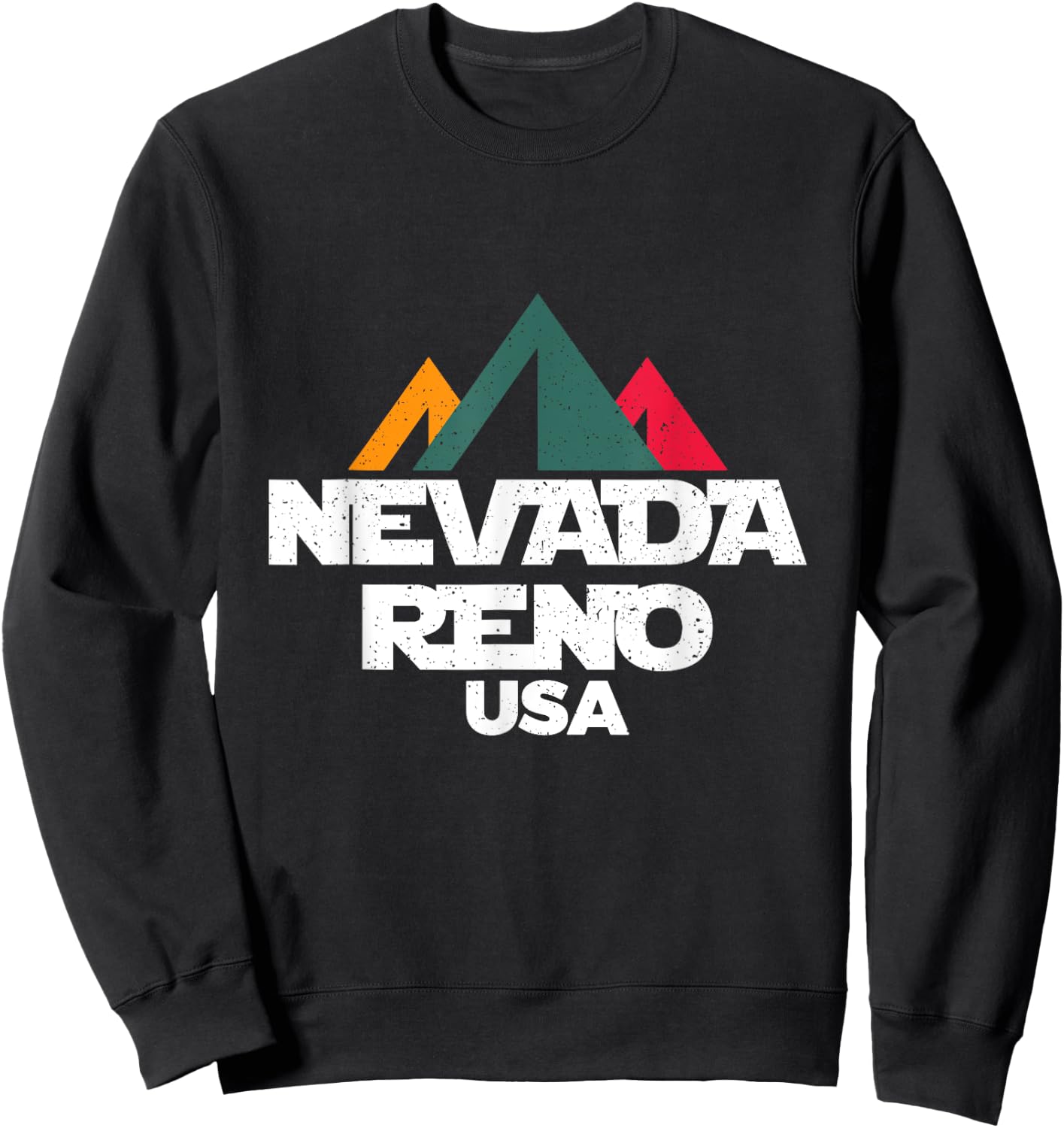 Vintage Retro Mountains Nevada Reno USA Vacation Hiking Sweatshirt - Sweatshirt | Black