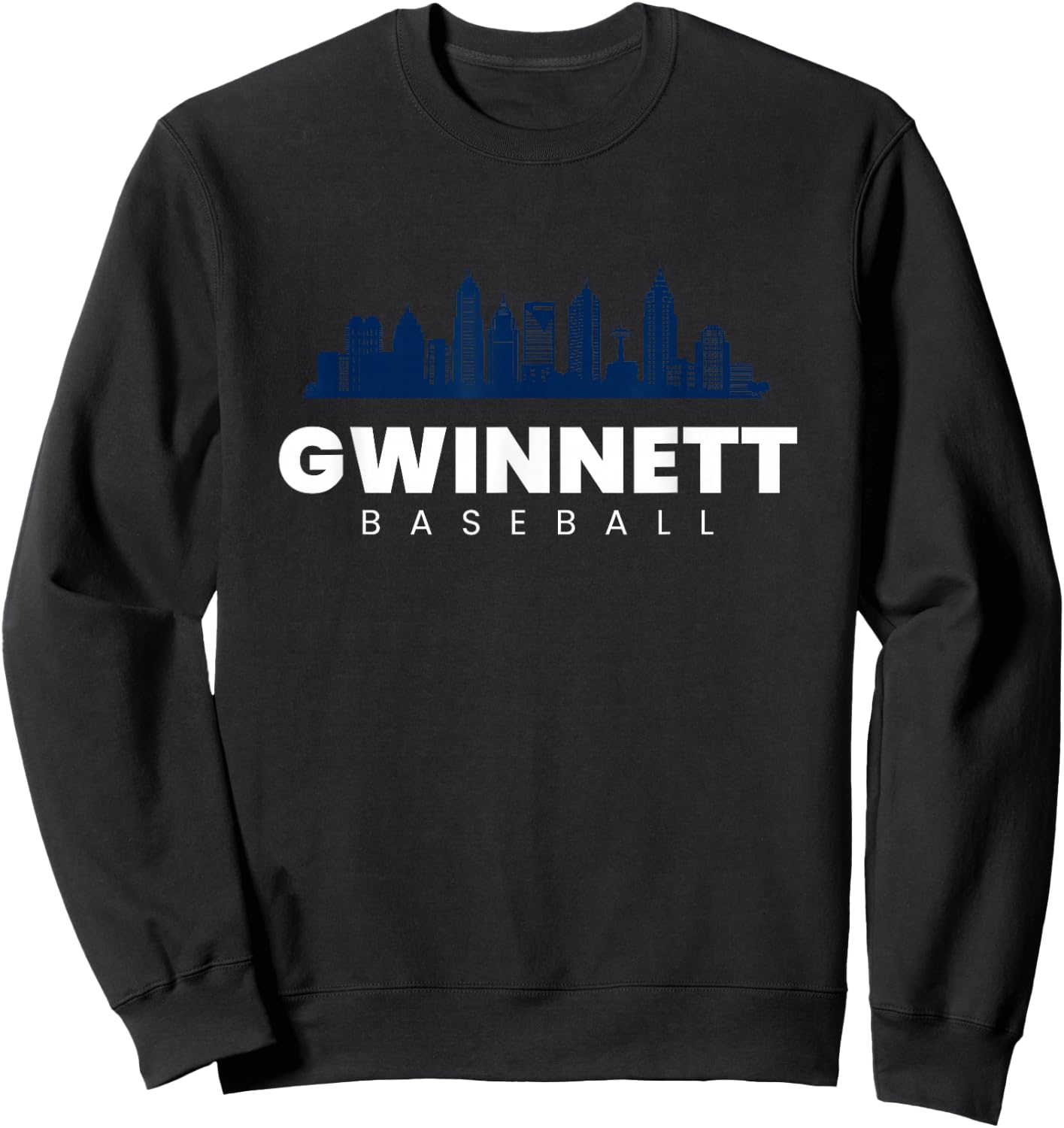 Gwinnett Baseball Vintage City Skyline Retro Baseball Lover Sweatshirt - Sweatshirt | Black