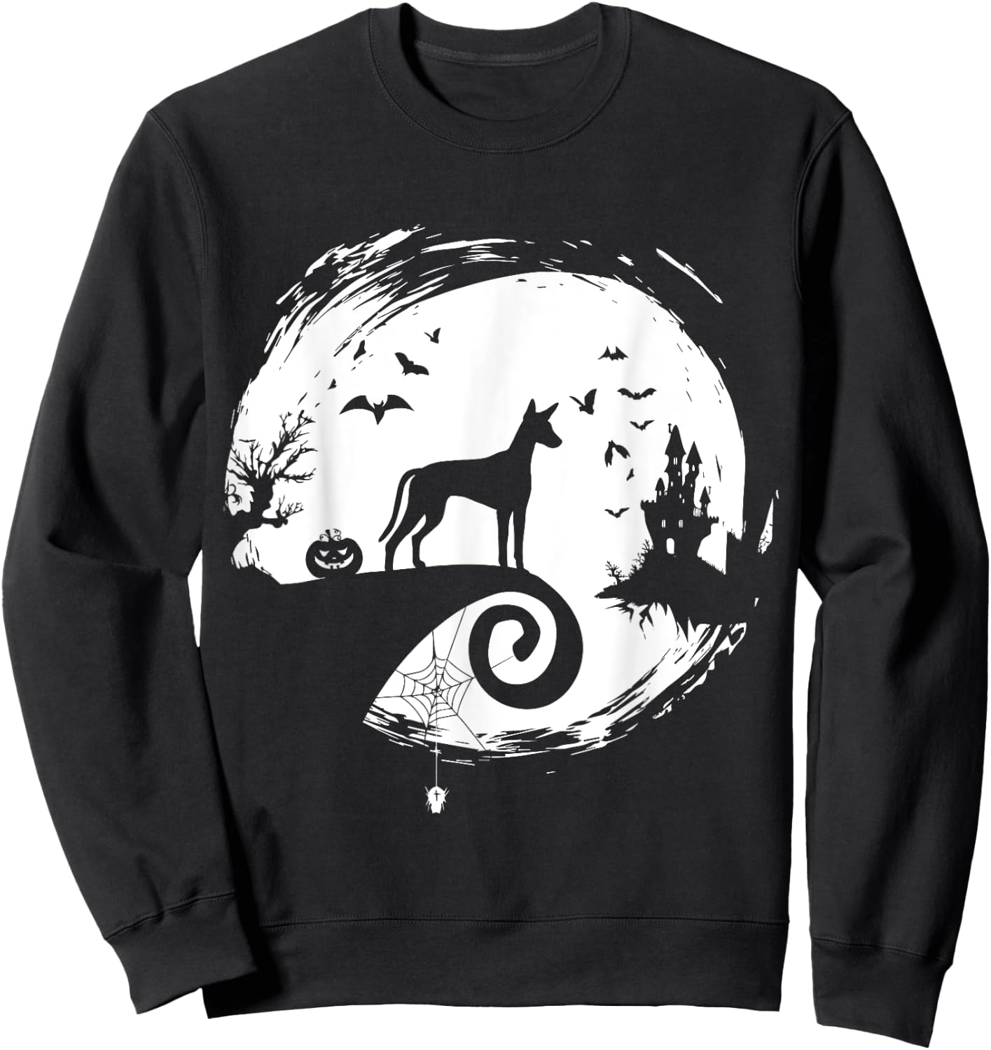 Xolo Halloween Costume Xoloitzcuintli Moon Silhouette Sweatshirt - Sweatshirt | Black