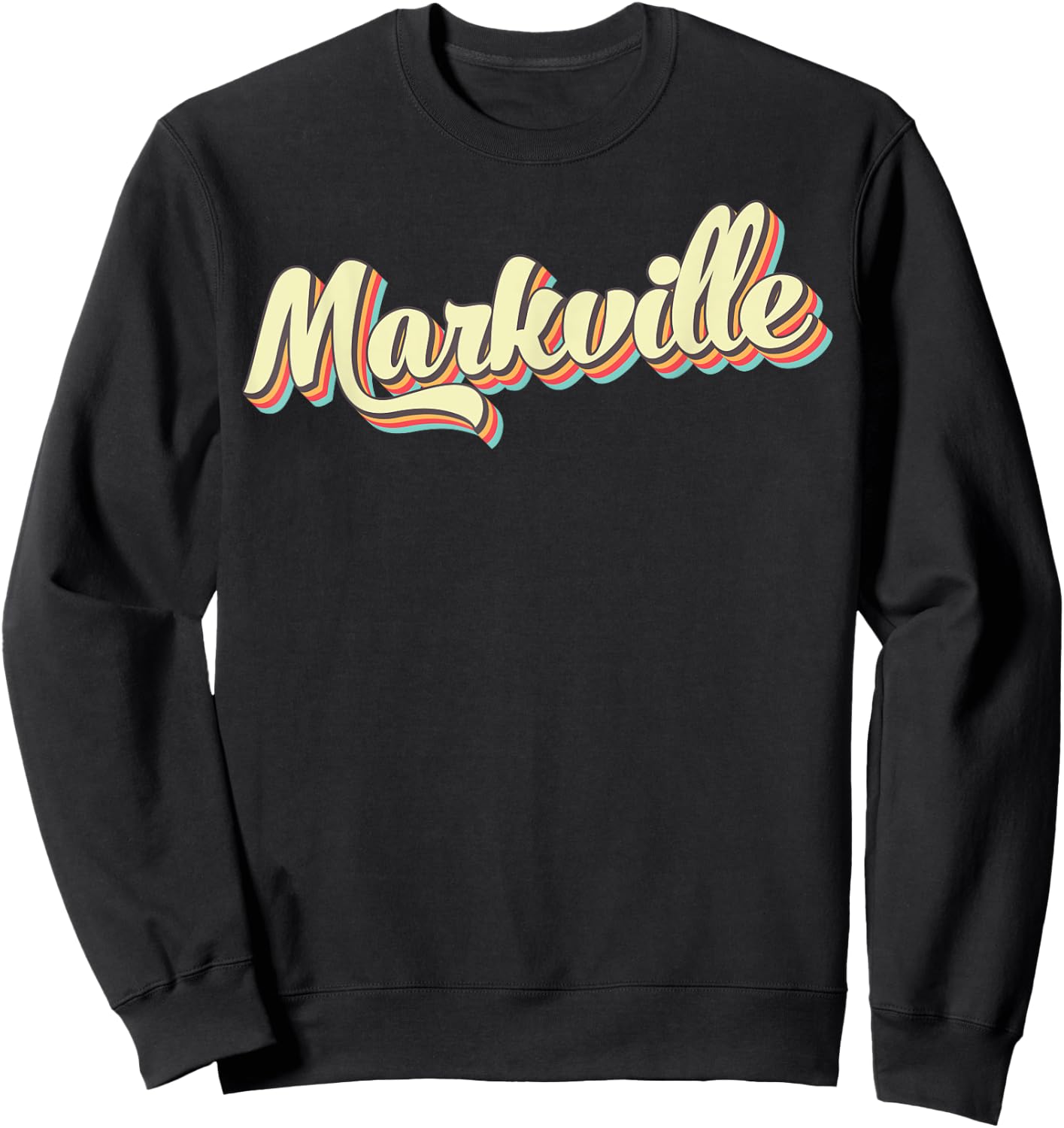 Markville Retro Art Baseball Font Vintage Sweatshirt - Sweatshirt | Black