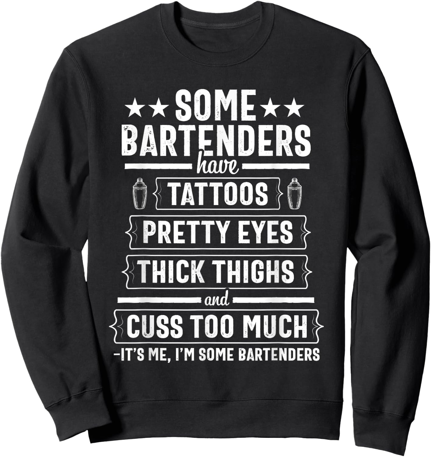 Bartender Gift Women Men Thighs Funny Bartending Mixologist Small Sweatshirt - Sweatshirt | Black