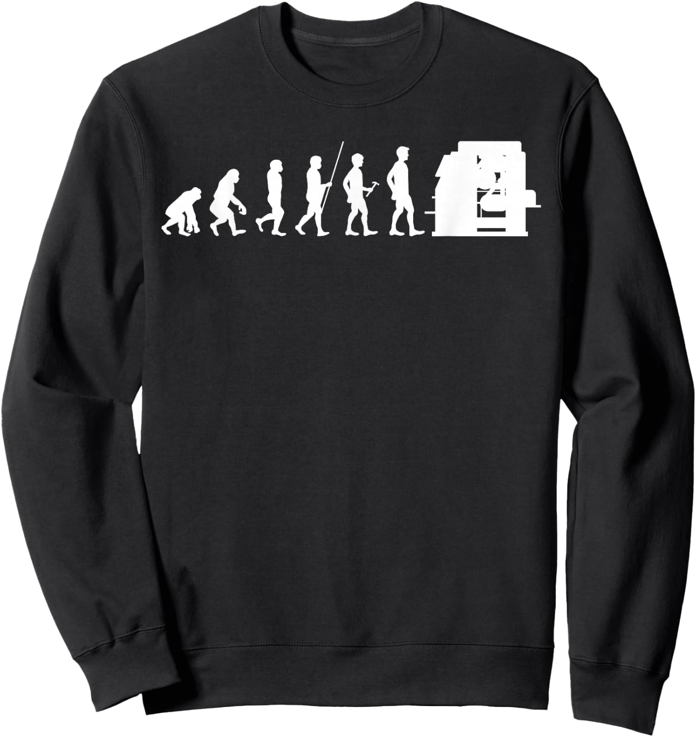 CNC Machine Operator Evolution for CNC Machinist Sweatshirt - Sweatshirt | Black