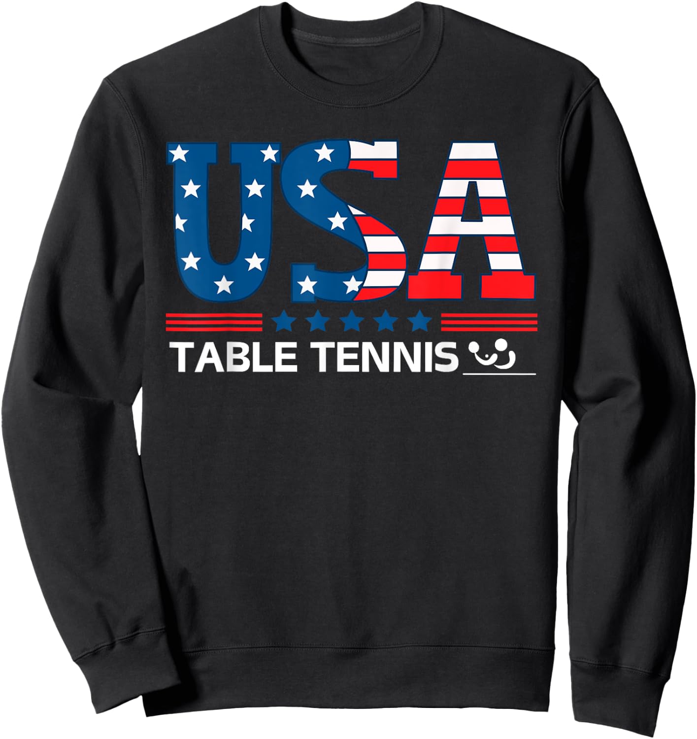 Table Tennis United States Flag USA Team Sport Table Tennis Sweatshirt - Sweatshirt | Black