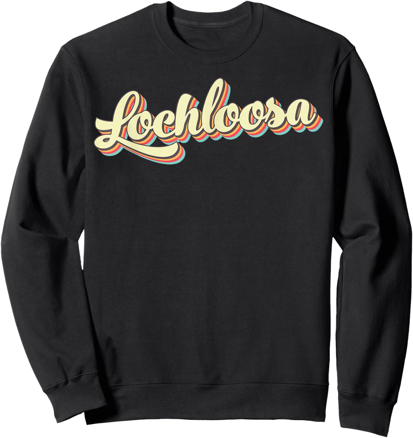 Lochloosa Retro Art Baseball Font Vintage Sweatshirt - Sweatshirt | Black
