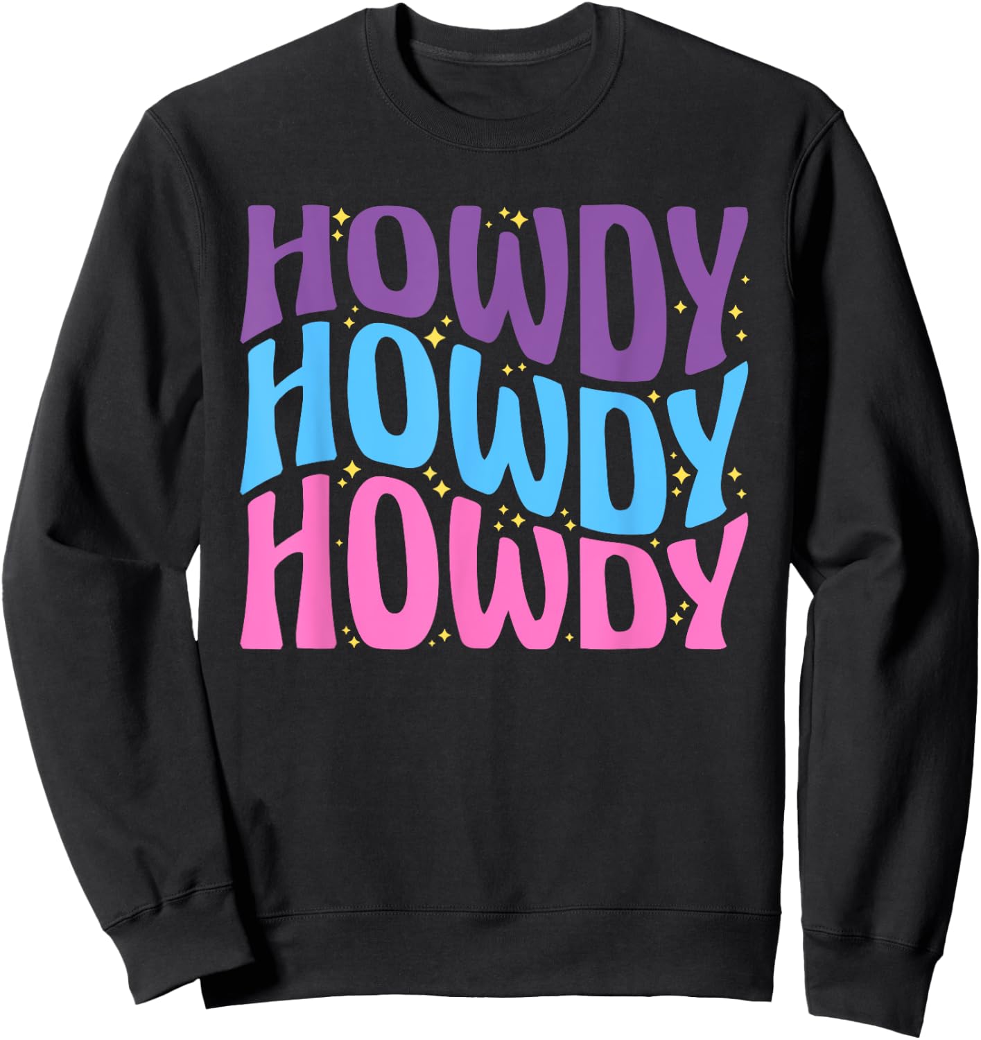 Howdy Cute Farming lettering Cowboy Girl Sweatshirt - Sweatshirt | Black