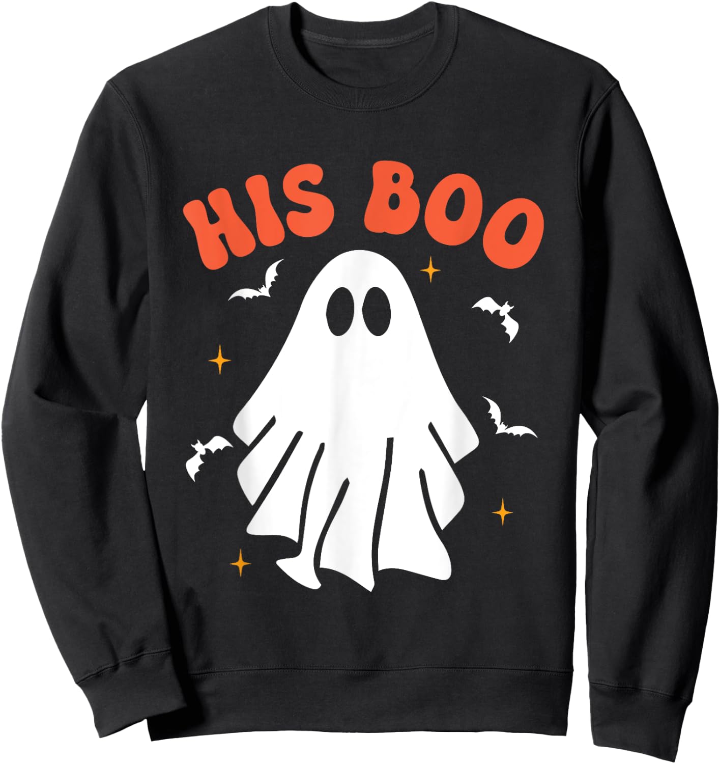 Her Boo & His Boo Funny Matching Halloween Pajama Couples Sweatshirt - Sweatshirt | Black