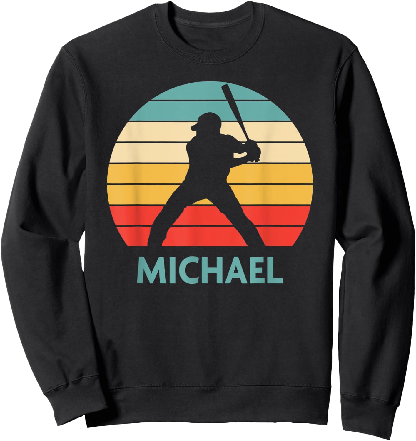 Michael Name Gift Personalized Baseball Sweatshirt - Sweatshirt | Black