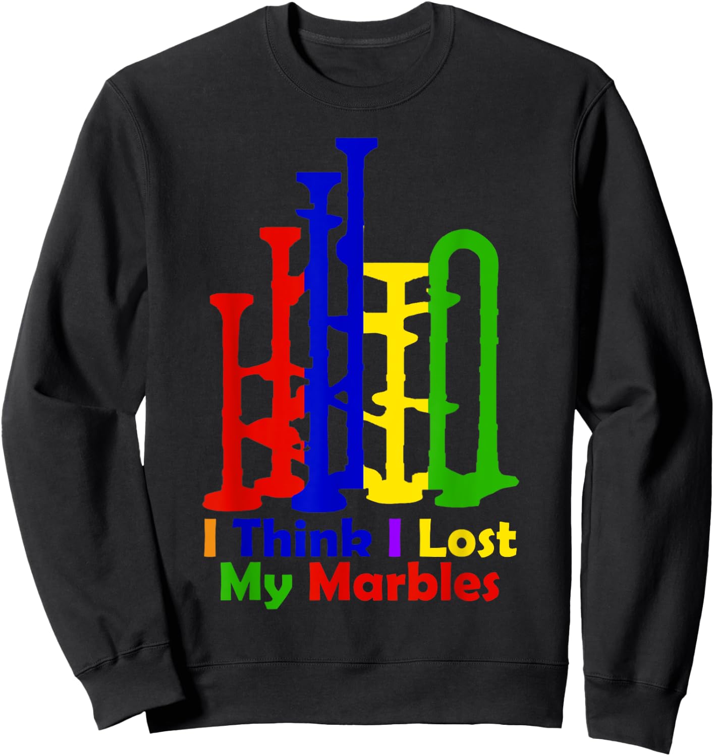 I Think I Lost My Marbles - Funny Marble Run Shirt for Kids Sweatshirt - Sweatshirt | Black