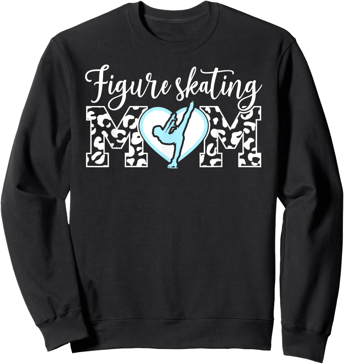 Figure Skating Mom Heart Mom Of A Figure Skater Mother Sweatshirt - Sweatshirt | Black