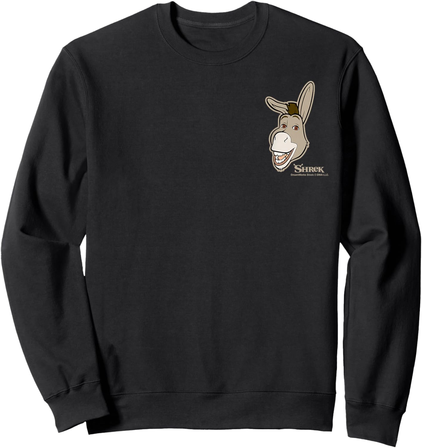 Shrek Donkey Face Small Pocket Logo Sweatshirt - Sweatshirt | Black