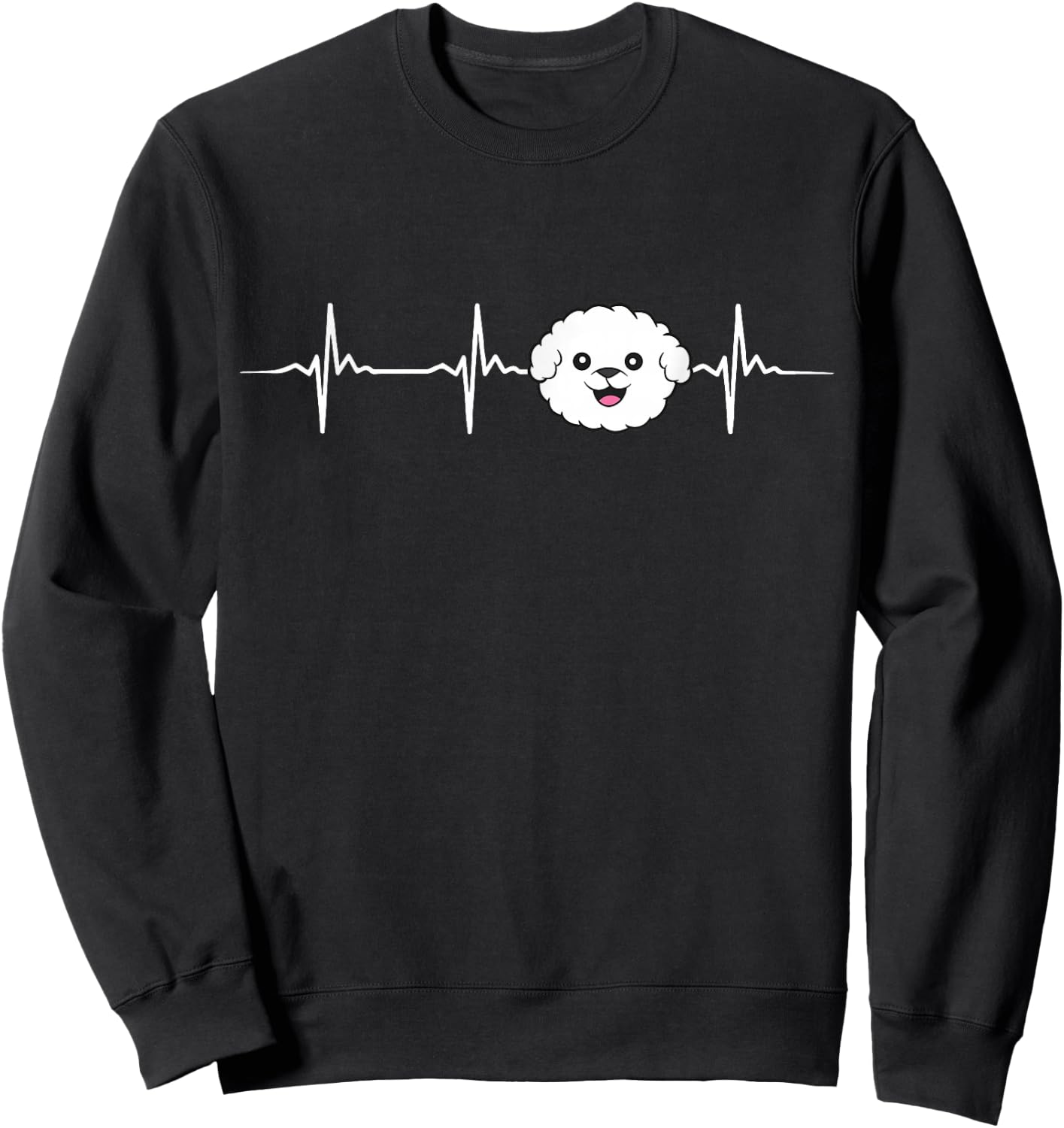 Bichon Frise Dog Heartbeat Cute Bichon Frise Sweatshirt - Sweatshirt | Black