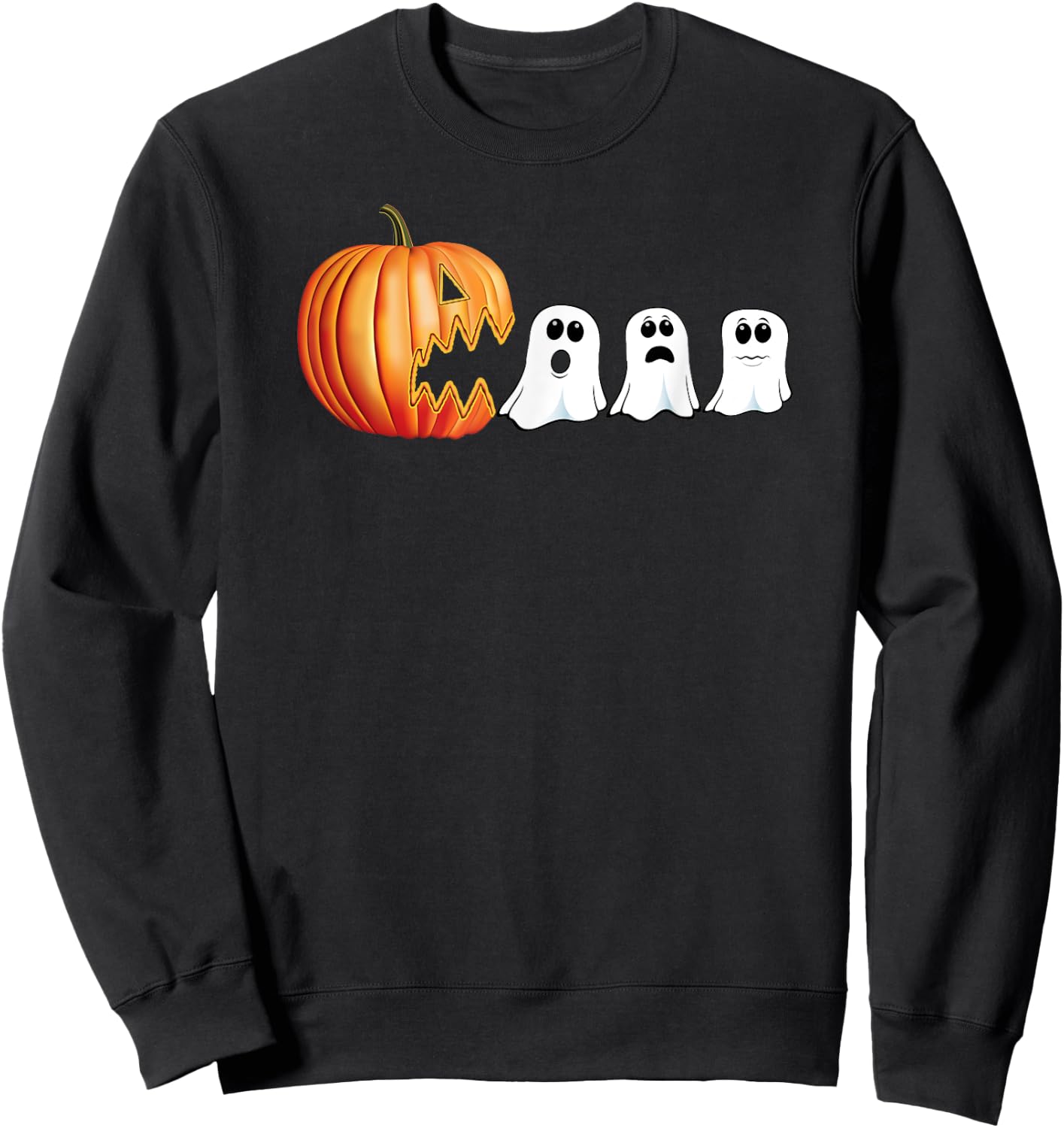 Funny Halloween Pumpkin Ghosts Jack o Lantern Sweatshirt - Sweatshirt | Black