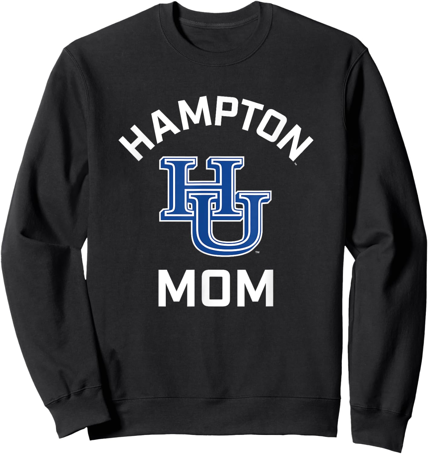 Hampton University Pirates Arched Mom Sweatshirt - Sweatshirt | Black