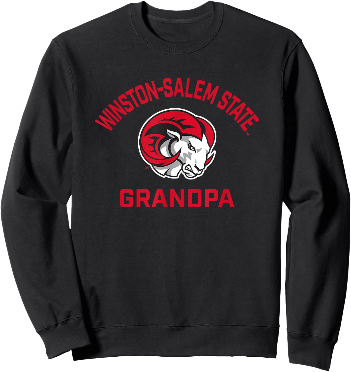 Winston-Salem State University WSSU Rams Arched Grandpa Sweatshirt - Sweatshirt | Black