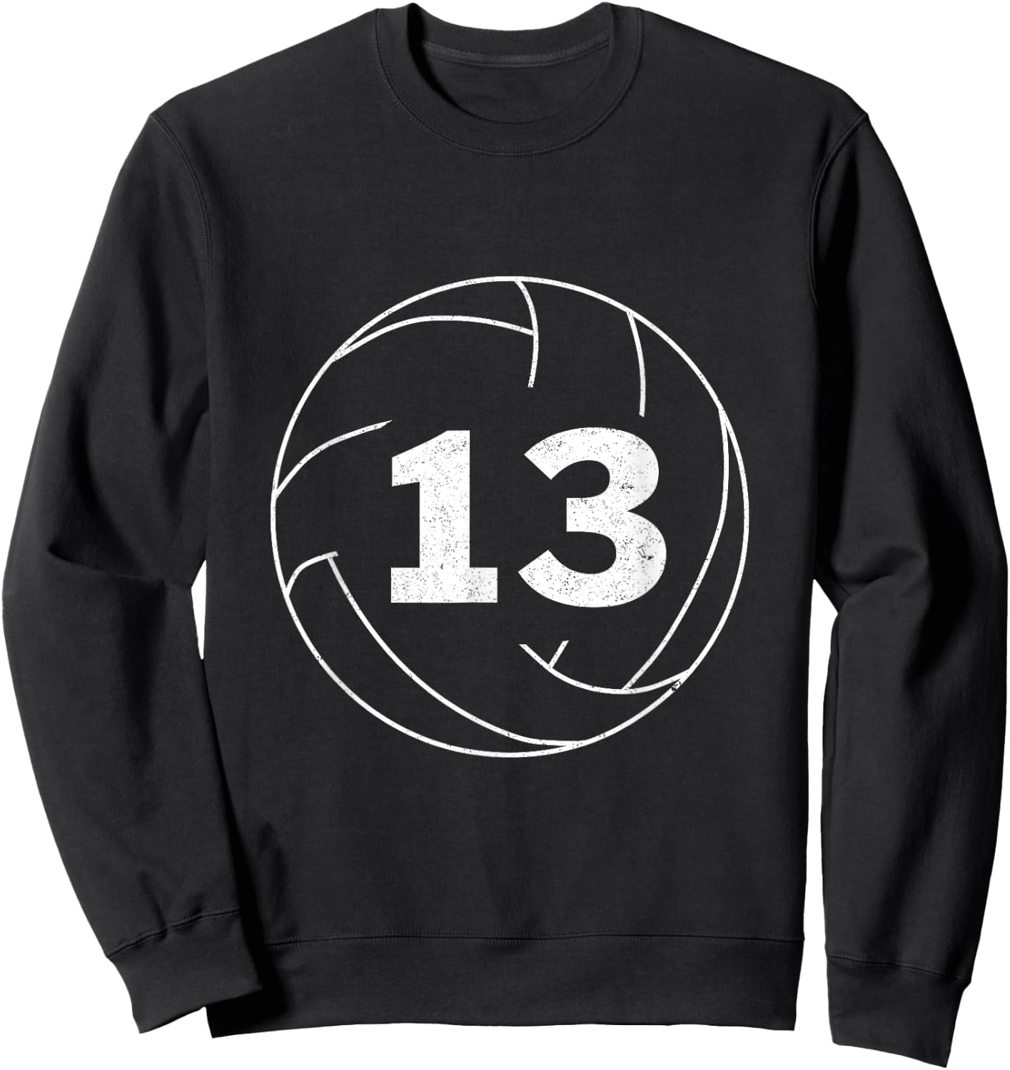 Volleyball Player Jersey Number 13 Thirteen Graphic Sweatshirt - Sweatshirt | Black