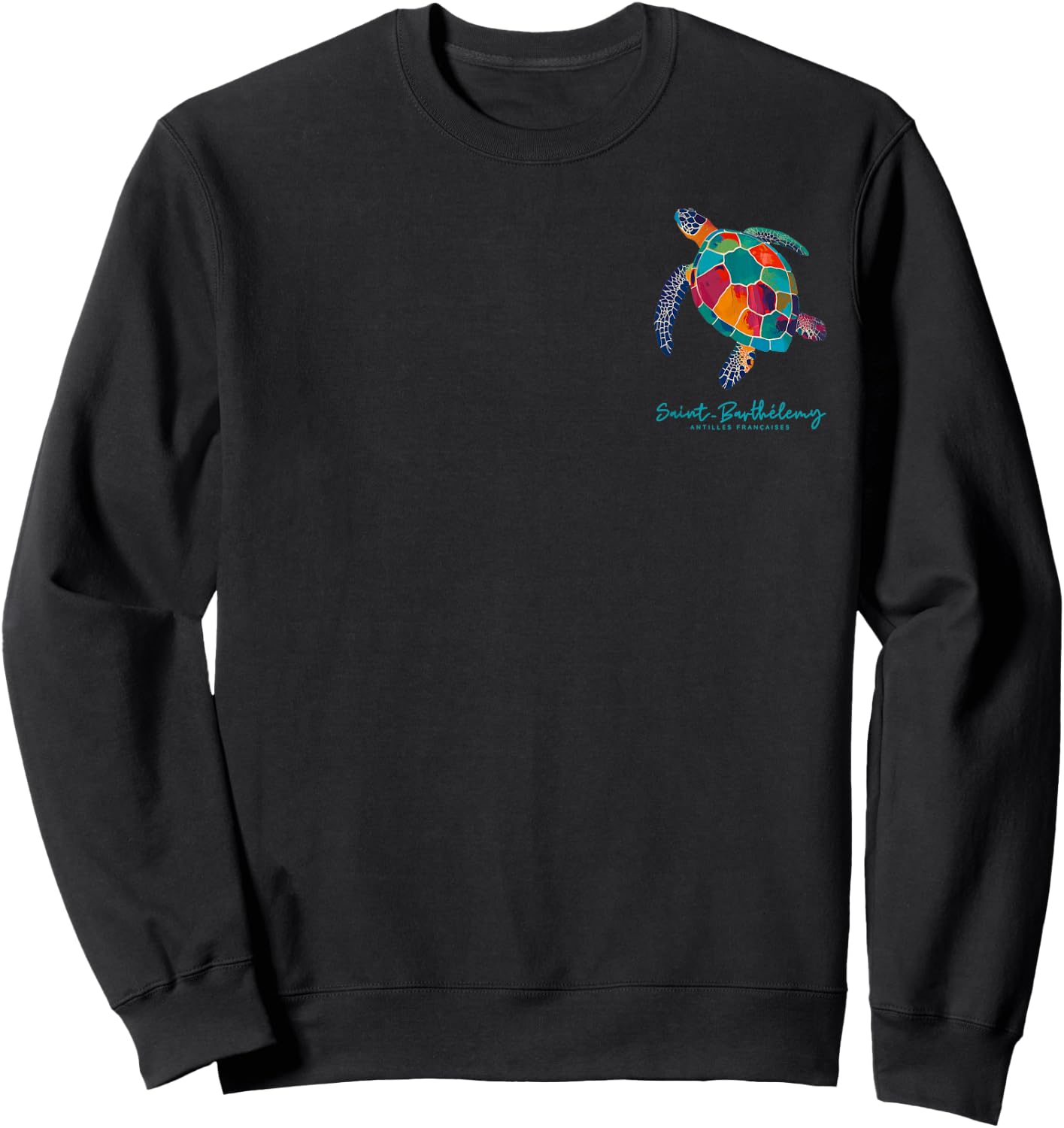 St Barts Caribbean Vintage St. Barths Ocean Sea Turtle Sweatshirt - Sweatshirt | Black