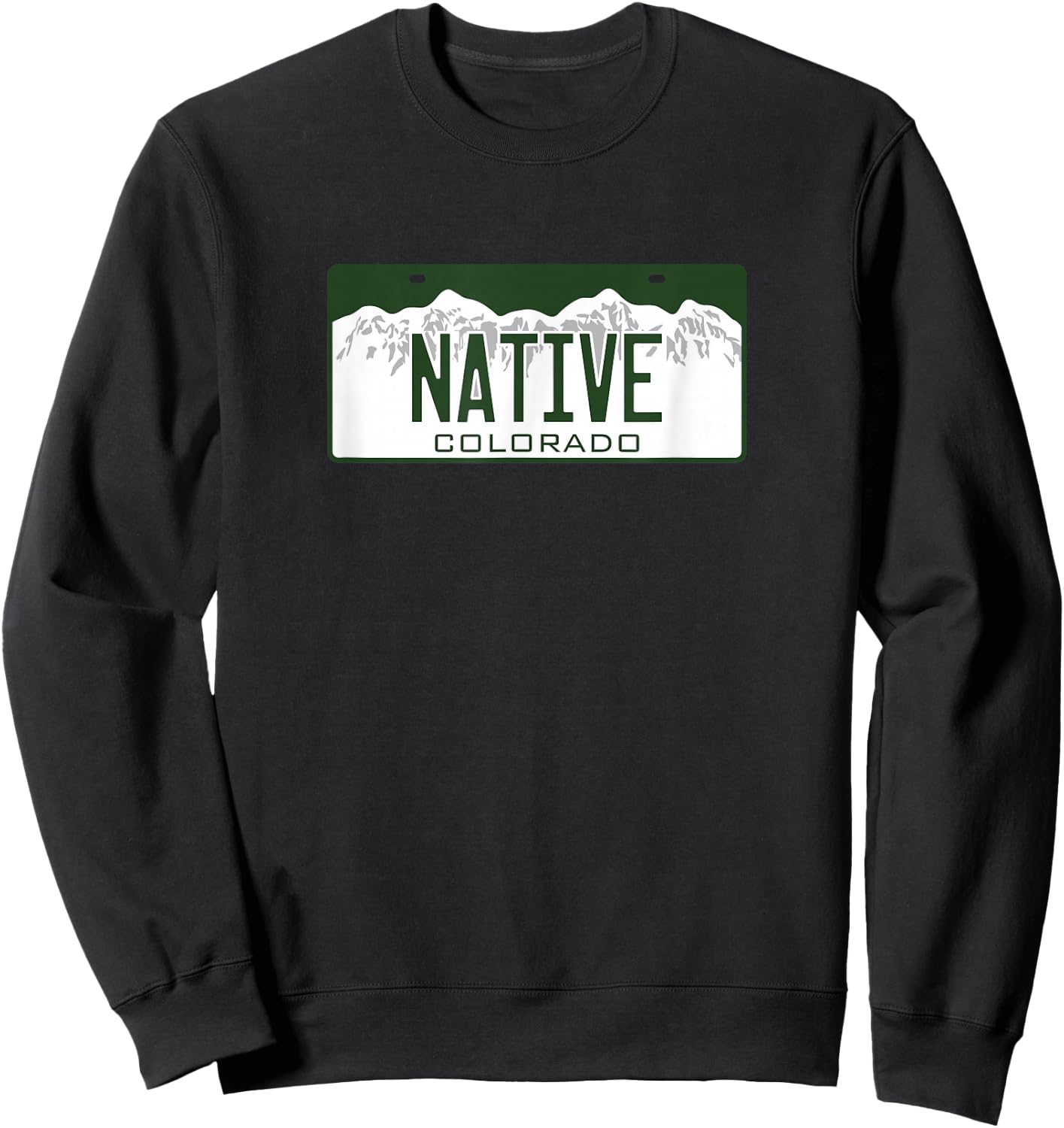 Colorado NATIVE License Plate Sweatshirt - Sweatshirt | Black
