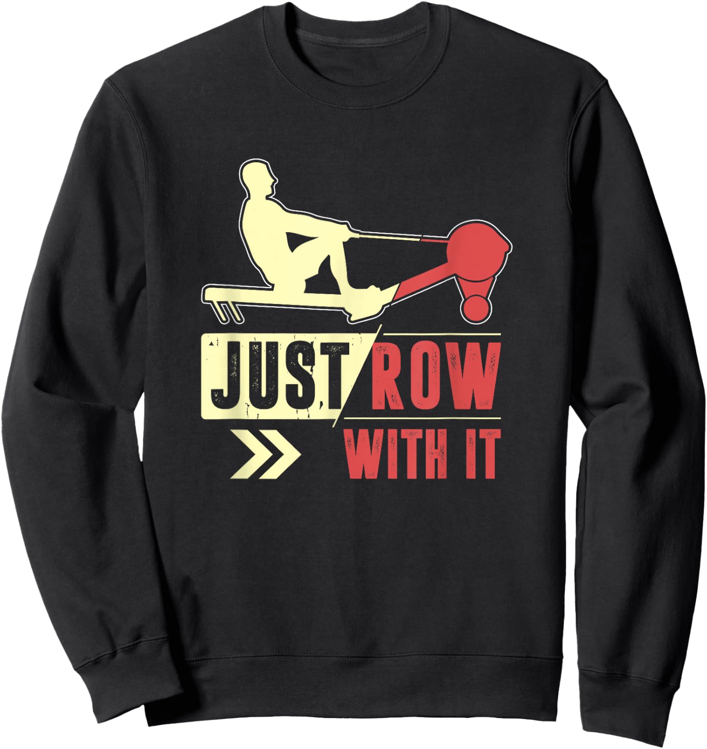 Indoor Rowing Machine Erg Workout Fitness Exercise Ergometer Sweatshirt - Sweatshirt | Black
