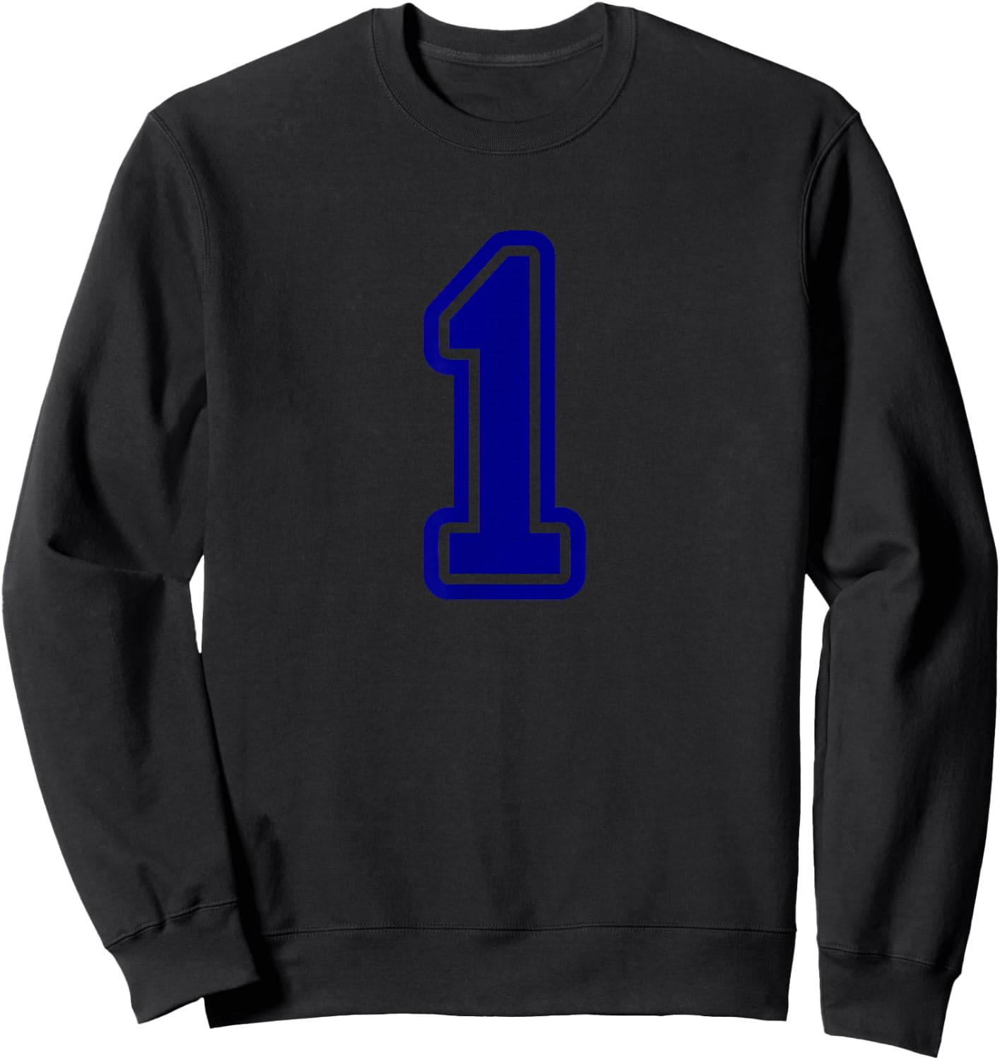 1 Blue Sport Varsity Number Sweatshirt - Sweatshirt | Black