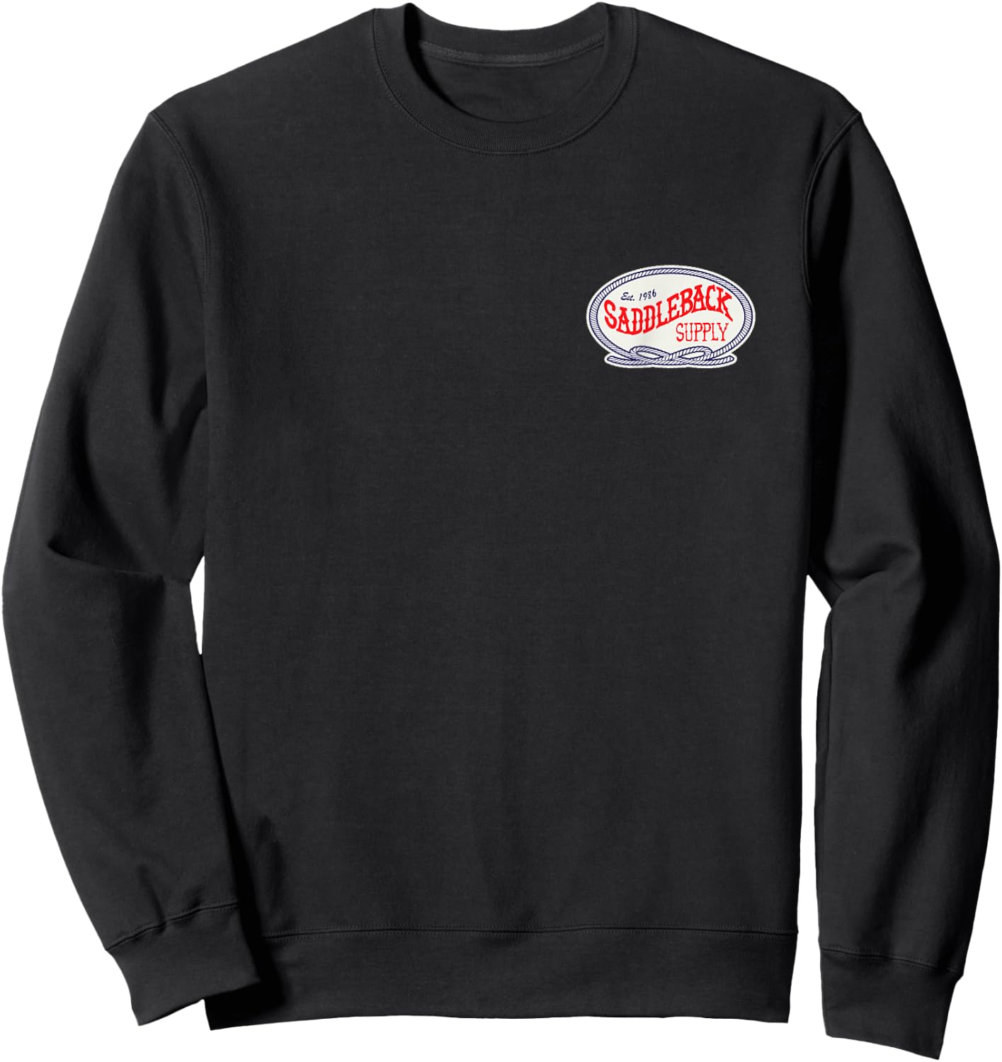Saddleback Retro Cowboy Roping Logo Lightweight Graphic Sweatshirt - Sweatshirt | Black