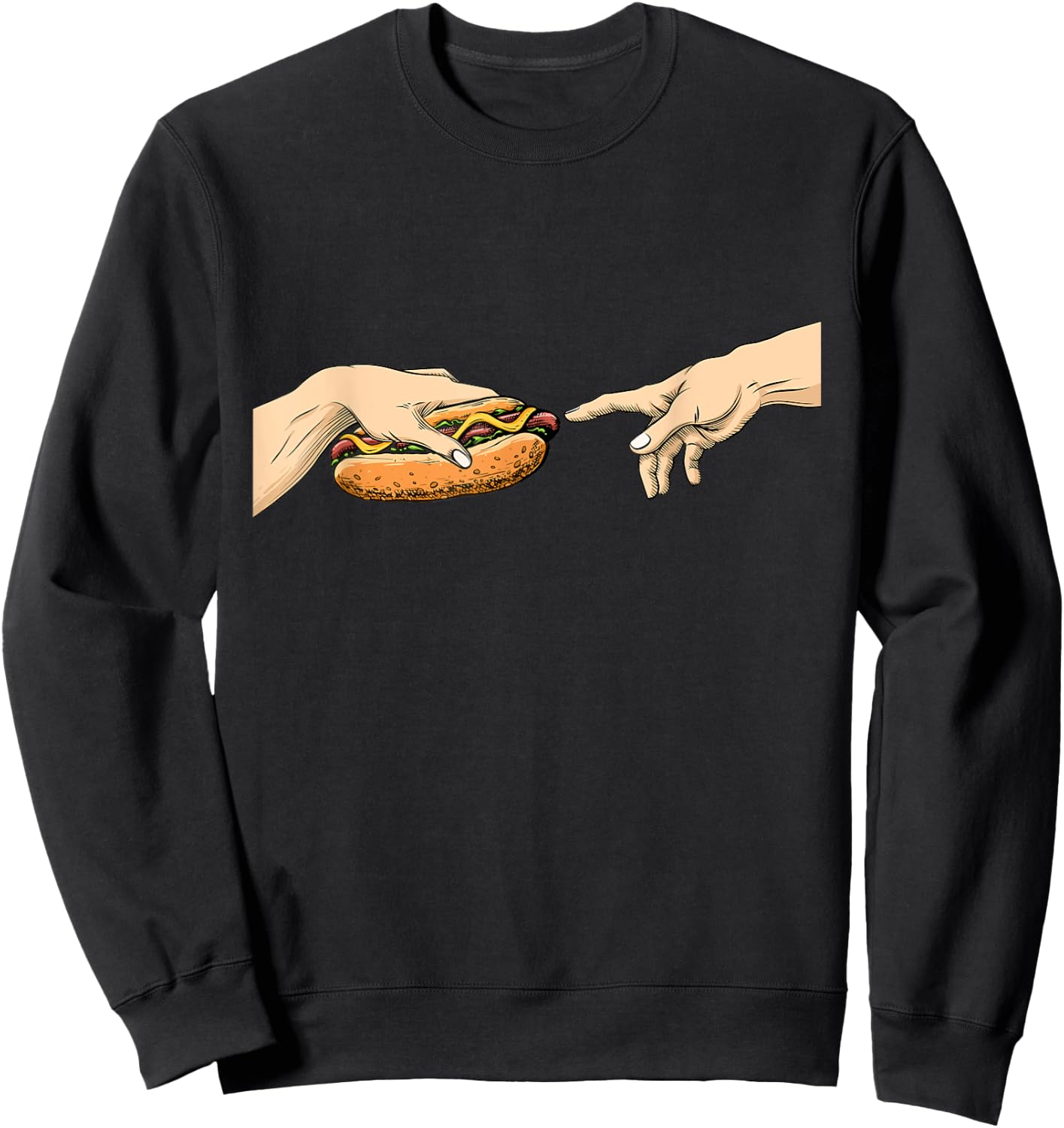 Creation of Hot Dog - Hot Dog Lover Fast Food Wiener Women Girls Kids Sweatshirt - Sweatshirt | Black