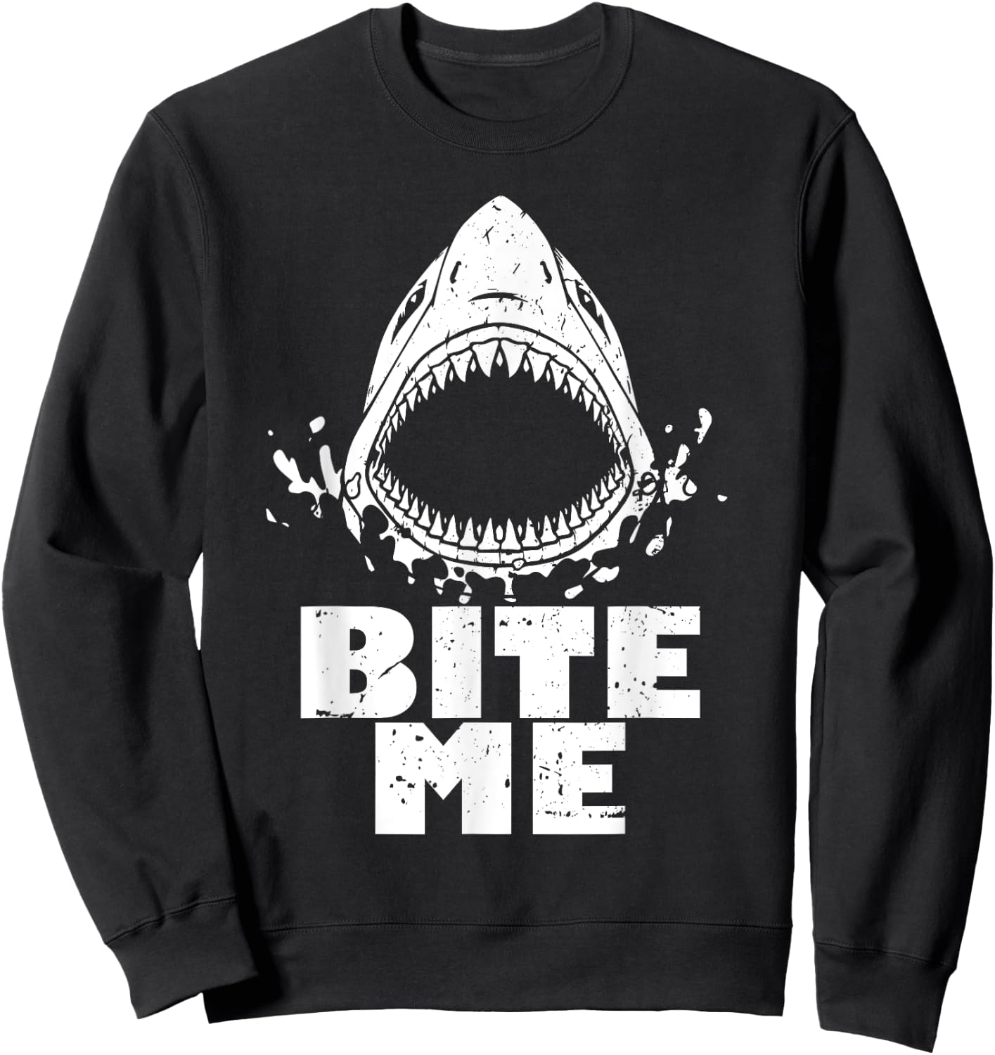 Vintage Shark Shirt - Bite Me - Shark Sweatshirt - Sweatshirt | Black