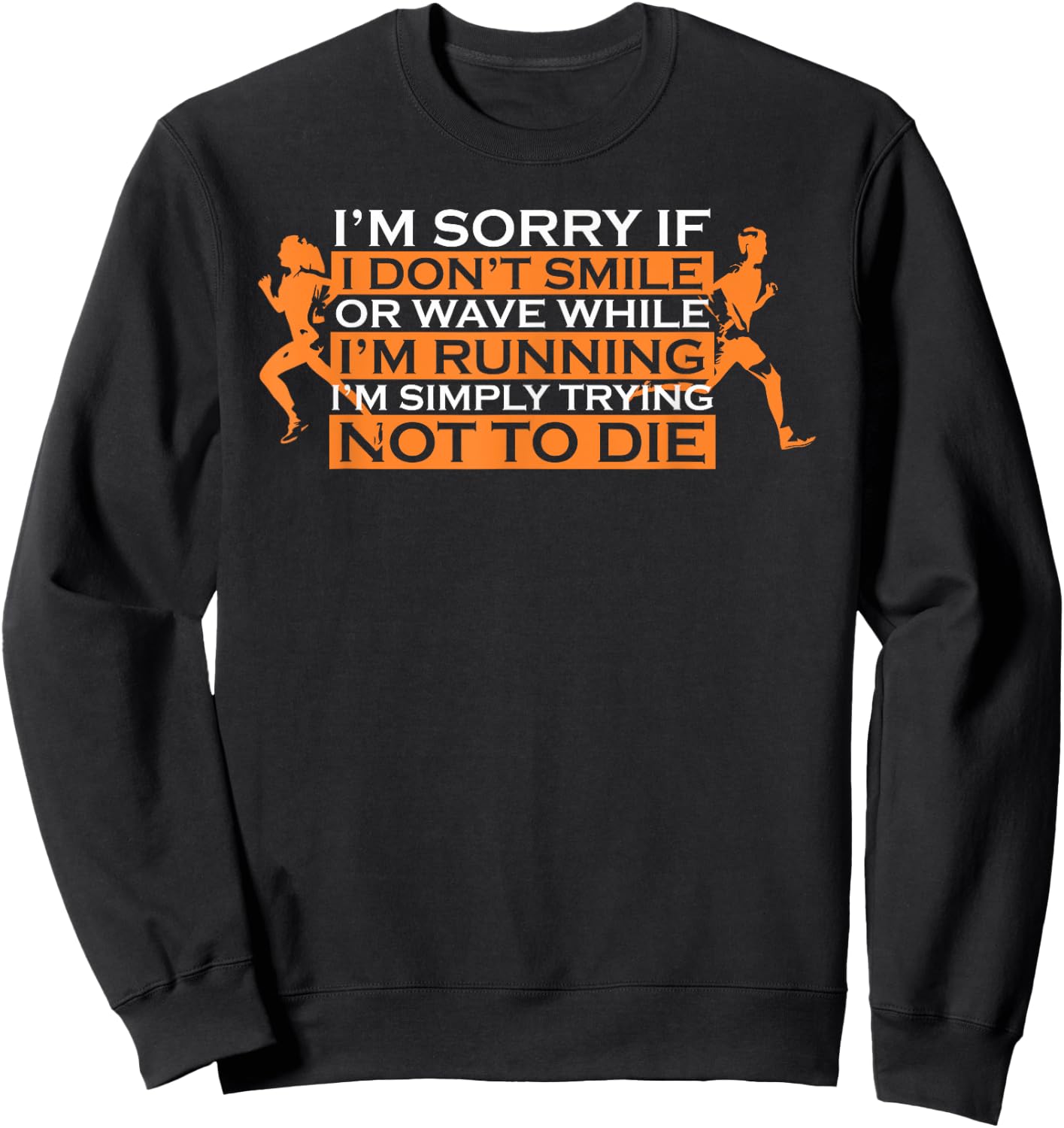 Cant smile while running cross country marathon runner gift Sweatshirt - Sweatshirt | Black
