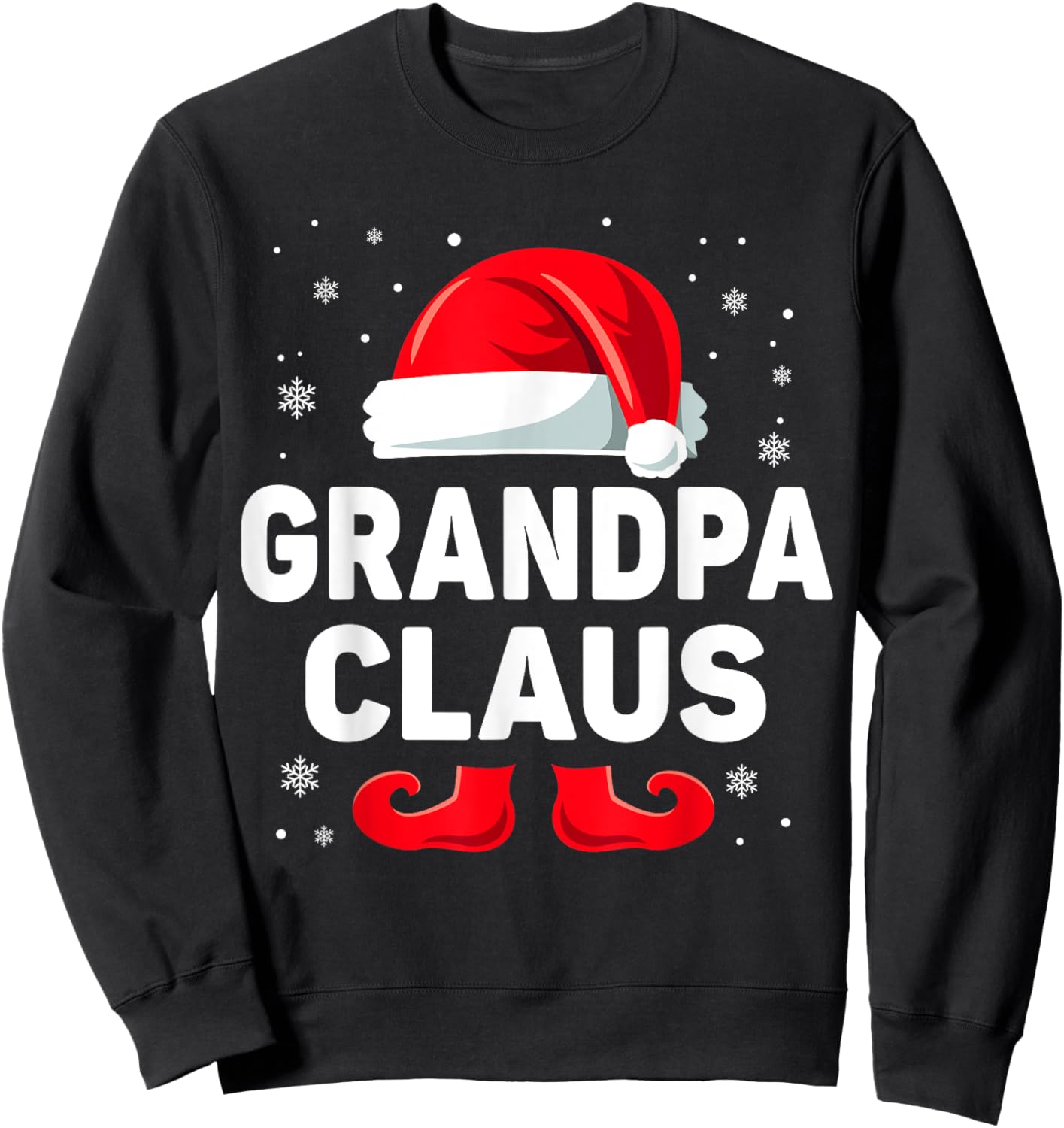 Grandpa Claus Christmas Matching Family Group Funny Xmas Sweatshirt - Sweatshirt | Black