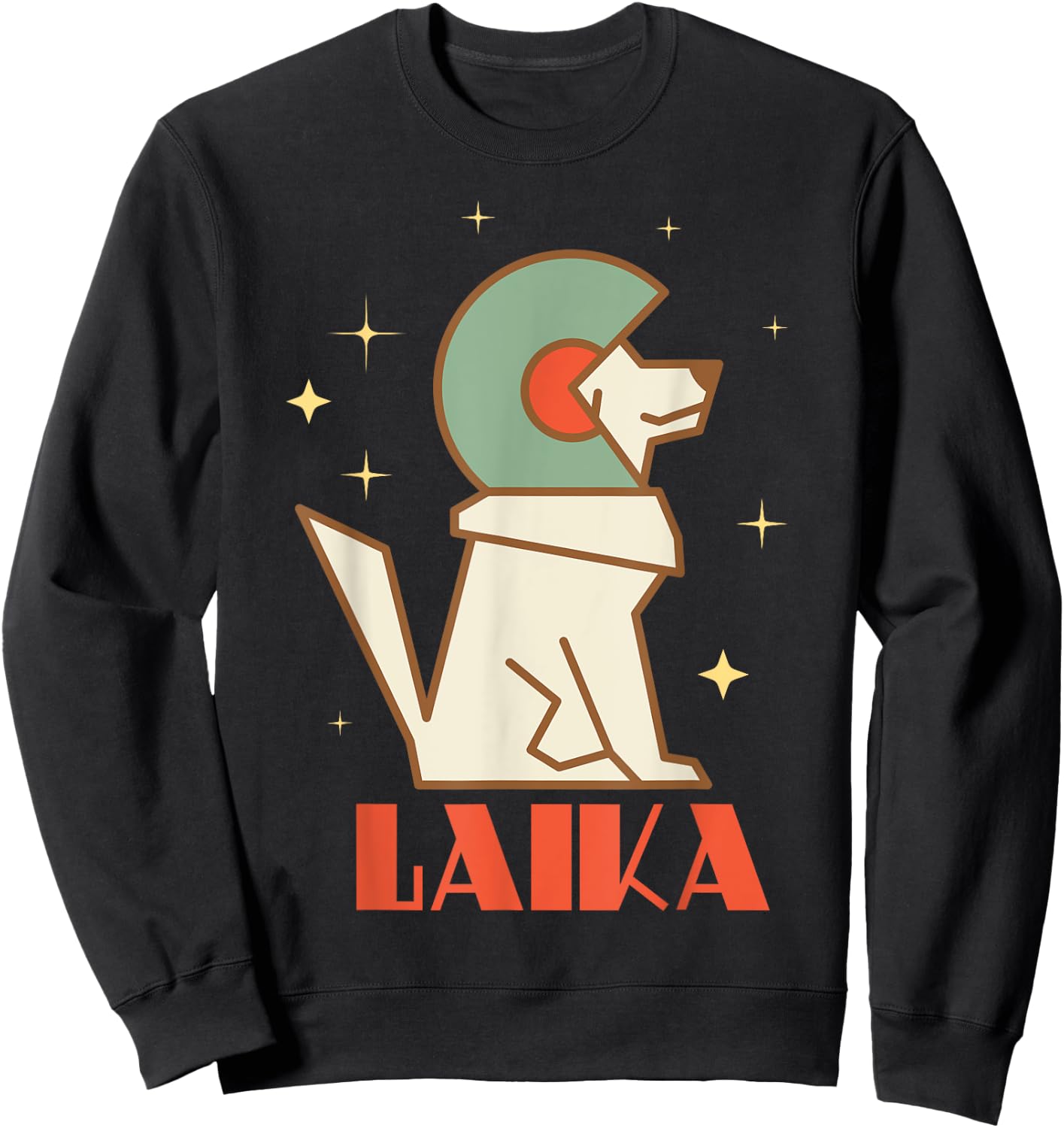 Laika Sputnik Space Dog Space Travel USSR Men Women Sweatshirt - Sweatshirt | Black