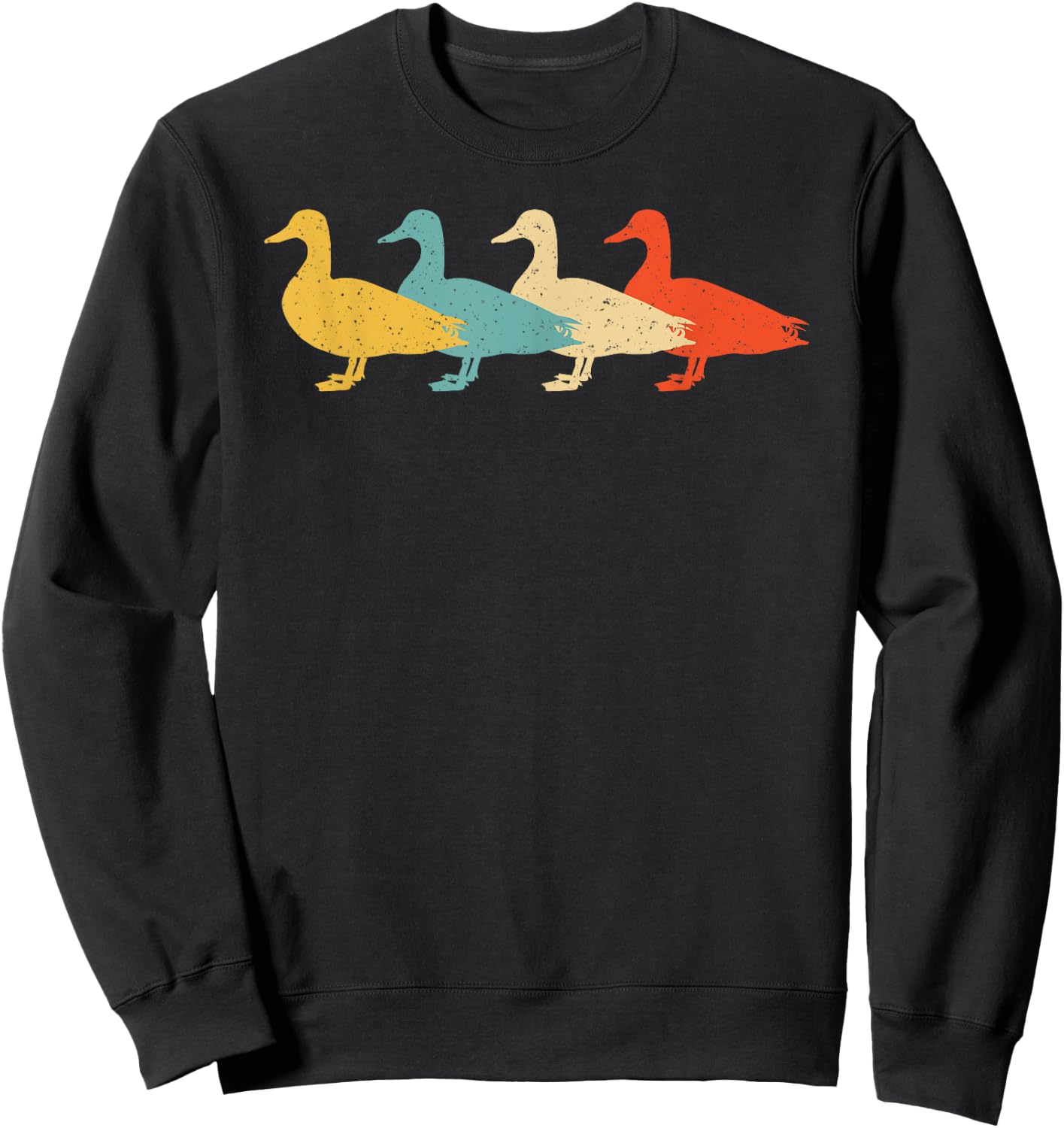 Mallard Vintage Retro Duck Bird Drake Lover 60s 70s Gift Sweatshirt - Sweatshirt | Black