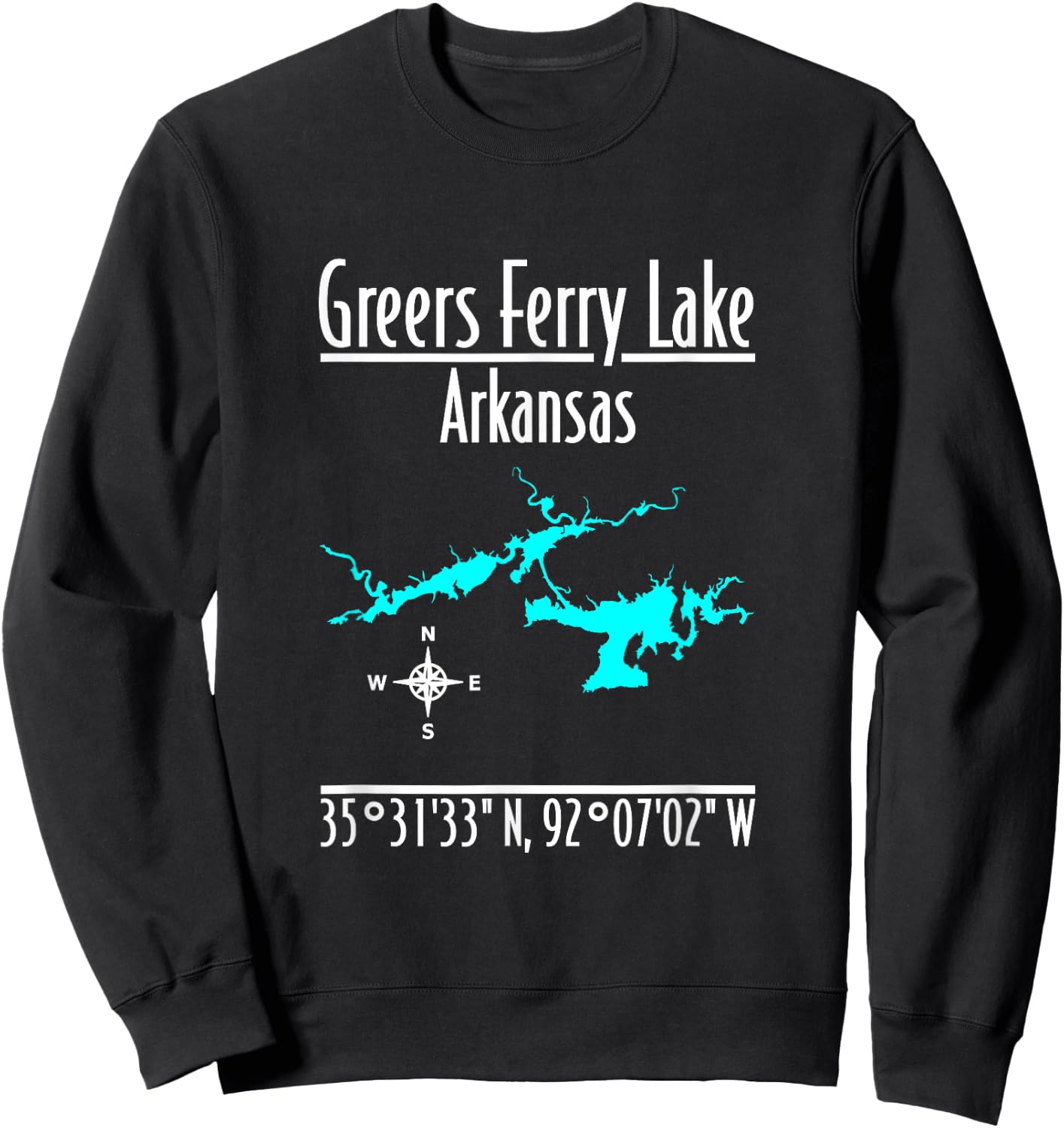 Modern Greers Ferry Lake - Arkansas Sweatshirt - Sweatshirt | Black