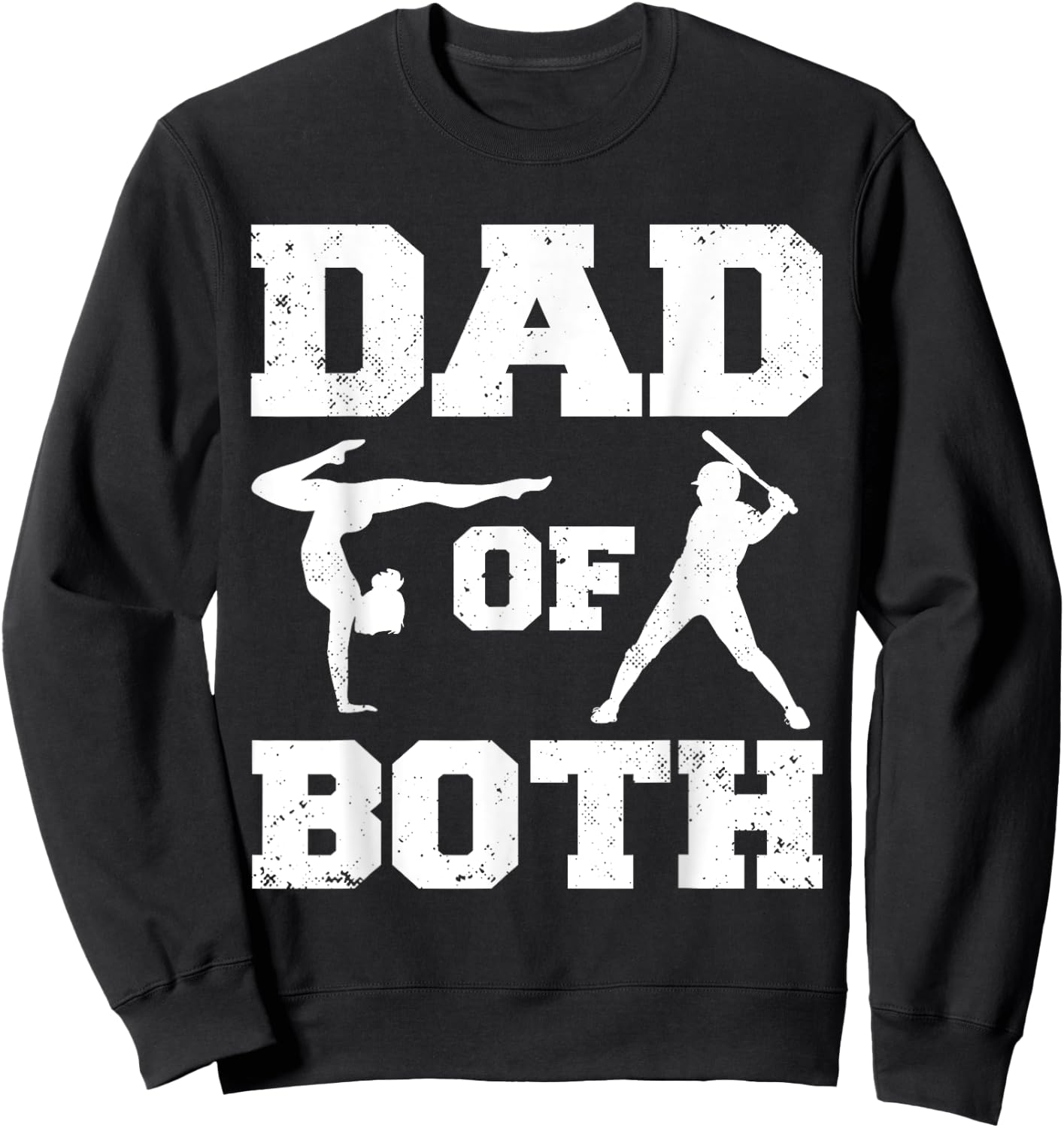 Dad Of Both Funny Gymnastics Baseball Dad Sweatshirt - Sweatshirt | Black