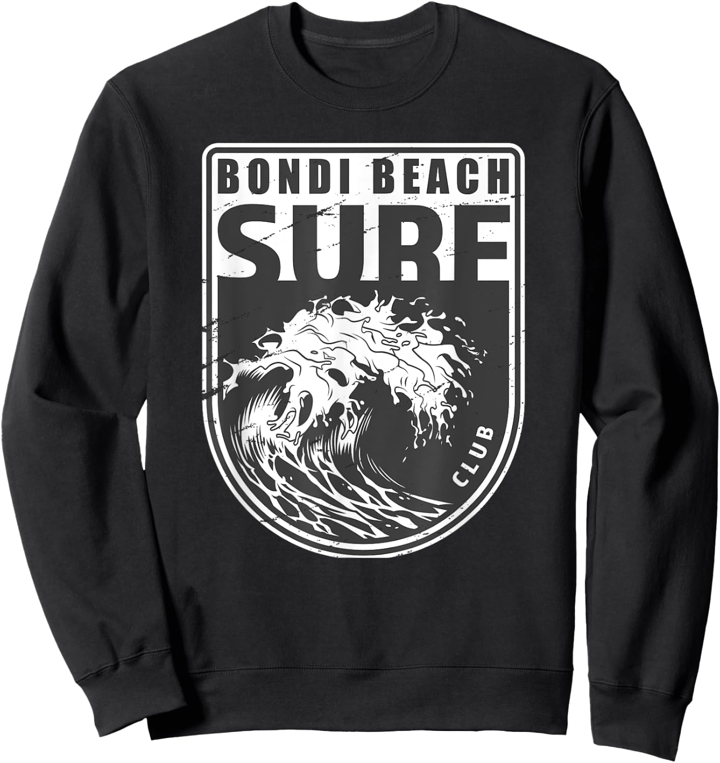 Bondi Beach Sydney Australia Surf Club Emblem Sweatshirt - Sweatshirt | Black