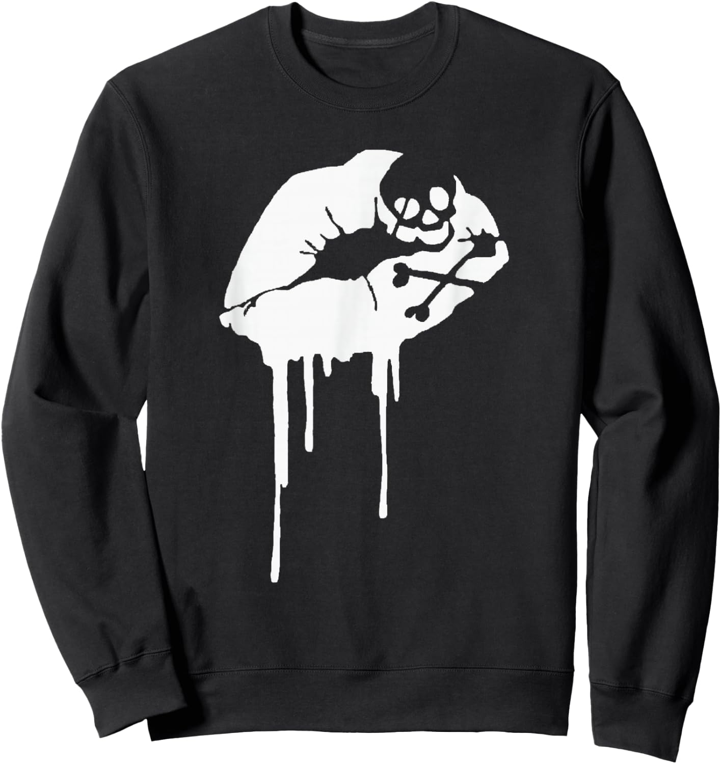 Fatal Kiss Lips and Skull Popular Tattoo Inspired Sweatshirt - Sweatshirt | Black
