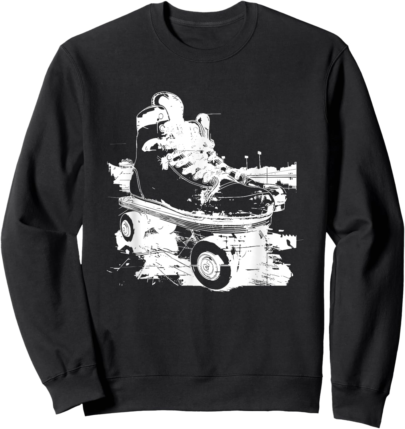 Roller Skates Graphic Sweatshirt - Sweatshirt | Black