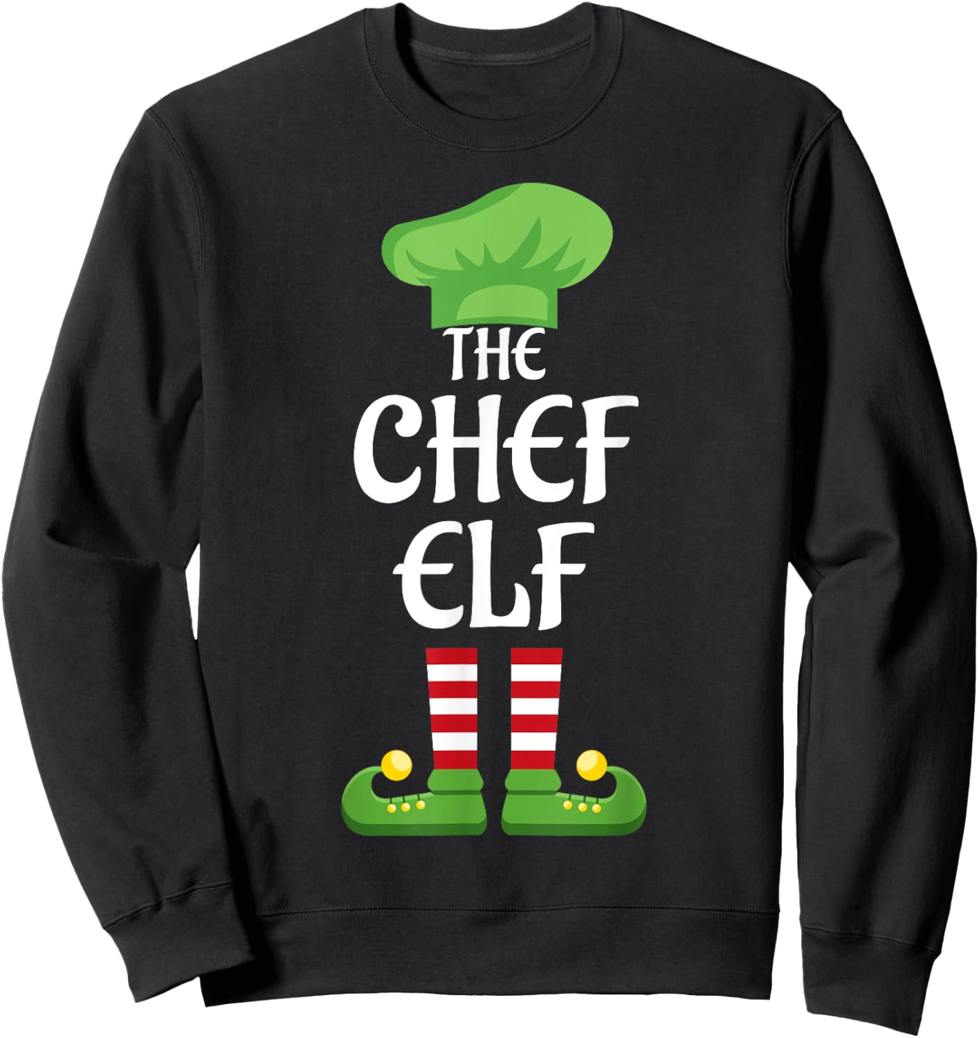 Chef Elf Family Matching Group Christmas Sweatshirt - Sweatshirt | Black