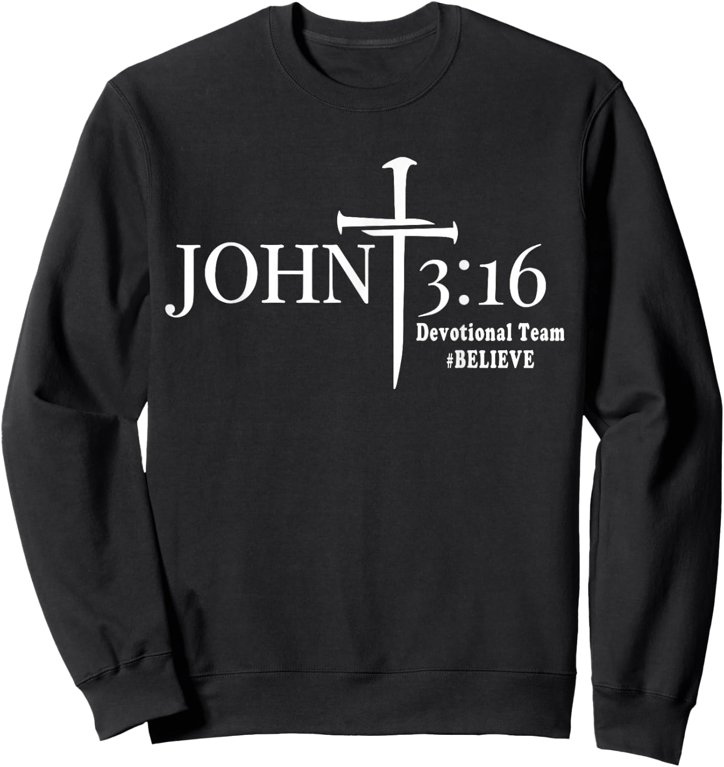 John 3 16 Devotional Team God Christian Sweatshirt - Sweatshirt | Black