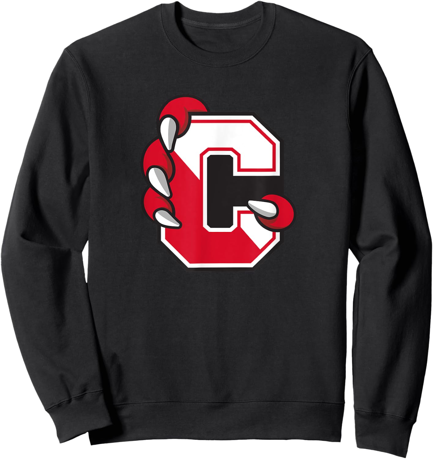 SUNY Cortland Red Dragons C Claw Logo Sweatshirt - Sweatshirt | Black