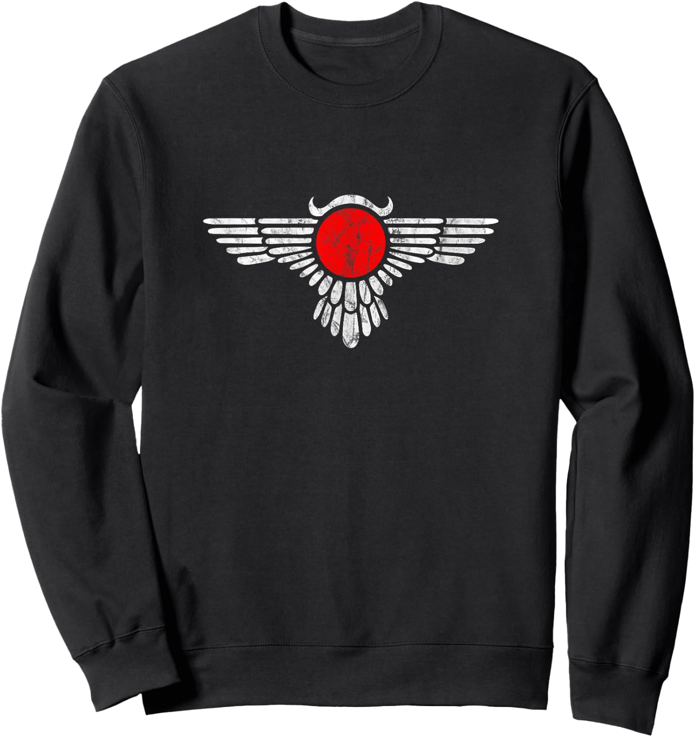 Winged Sun Disc Egypt Sun Ra Horus Eye Globe Wings Mythology Sweatshirt - Sweatshirt | Black