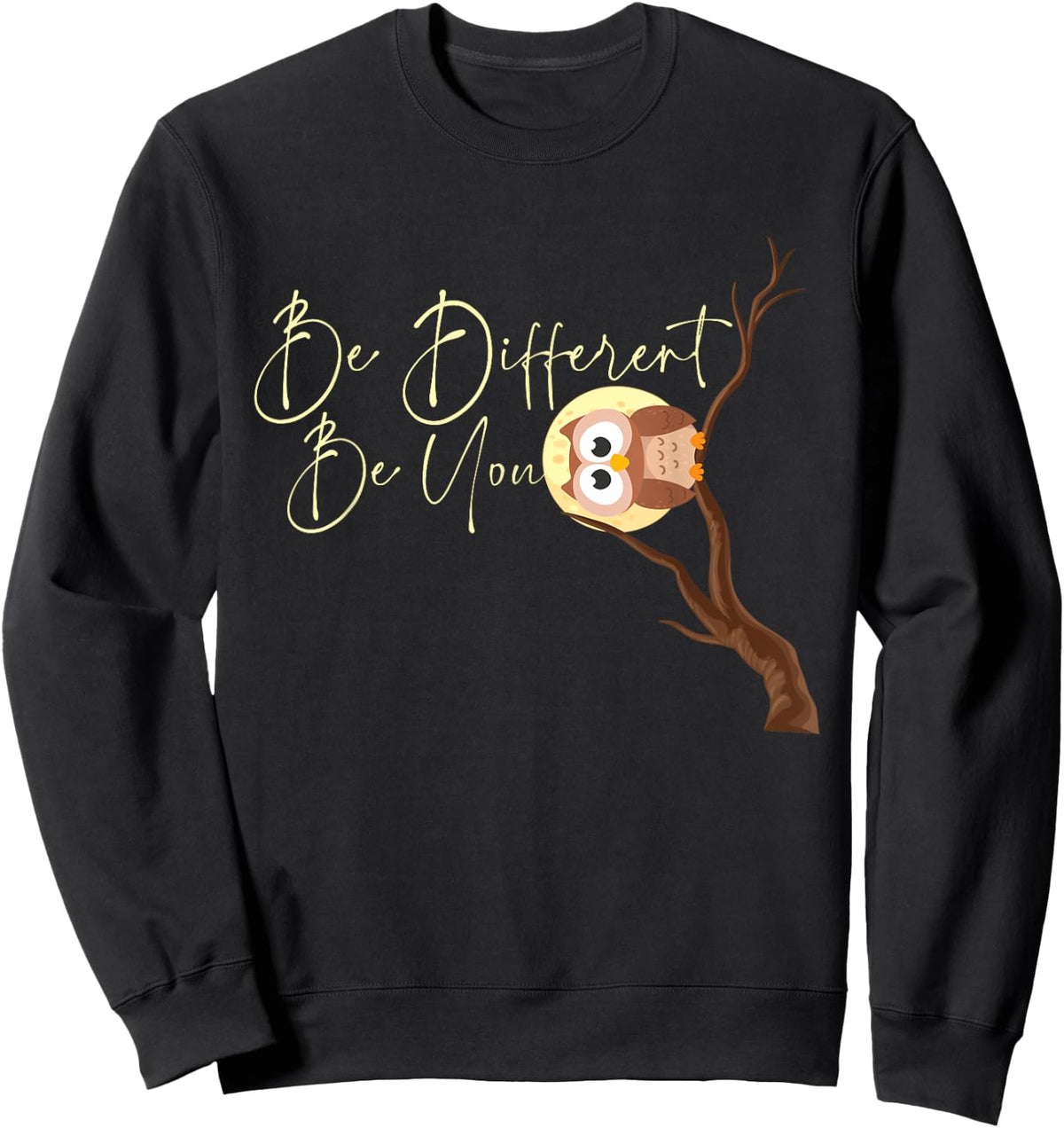 Be Different Be You - Owl Owlet Birds Lover Ornithologist Sweatshirt - Sweatshirt | Black