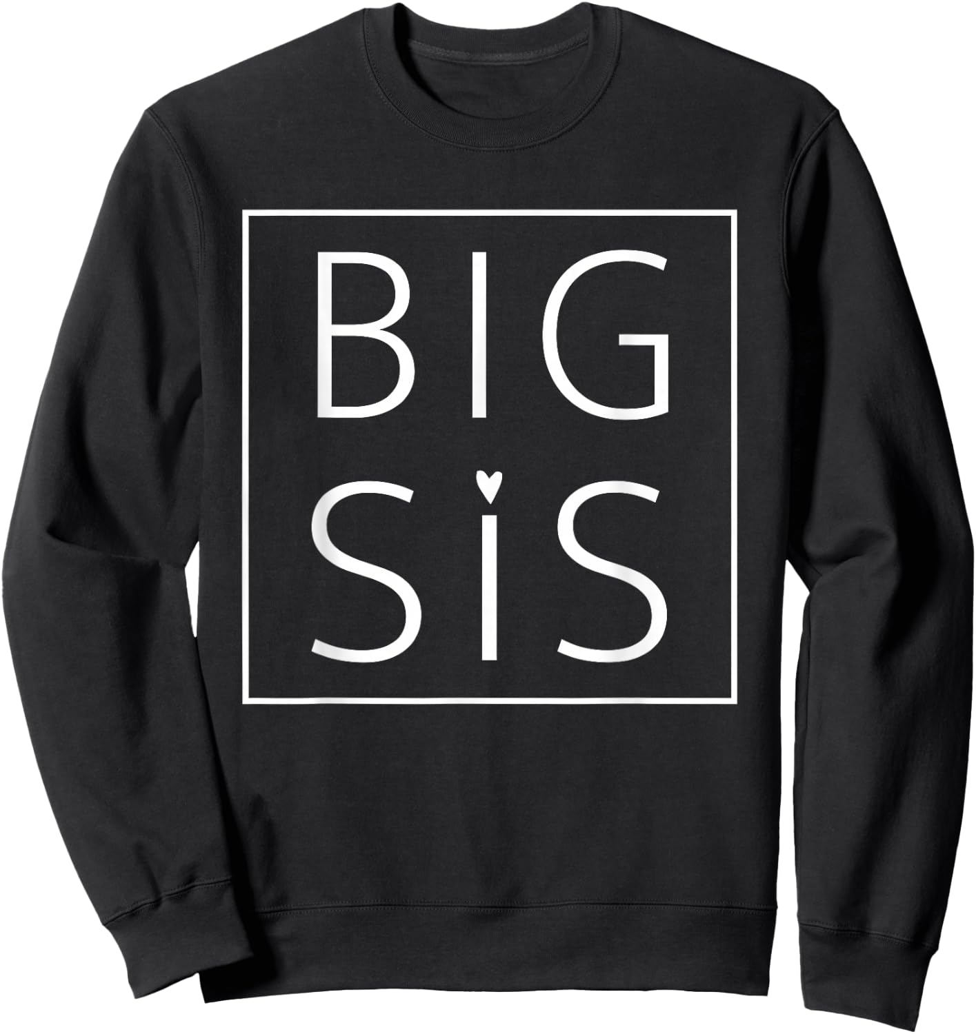 Big Sis Cute Heart Adult Big Sister Matching Sweatshirt - Sweatshirt | Black