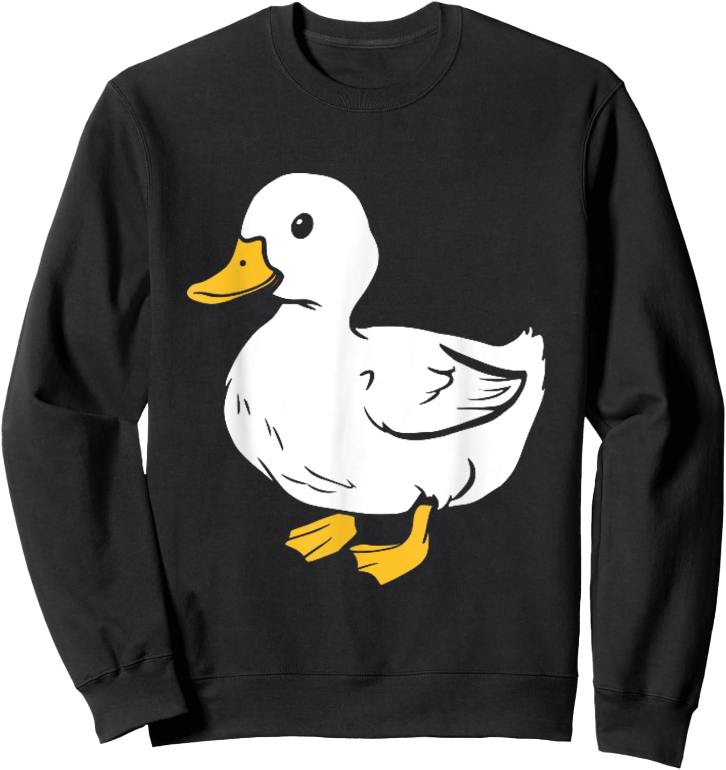 American White Pekin Duck Cute cartoon Duck Funny Duckling Sweatshirt - Sweatshirt | Black